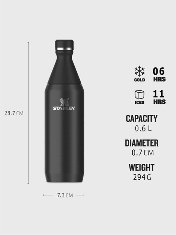 Stanley The All Day Slim Bottle (0.6L/20oz) - Insulated Stainless Steel Water Bottle for Hot & Cold Drinks - Perfect for Hiking, Gym, Office & Outdoor Activities