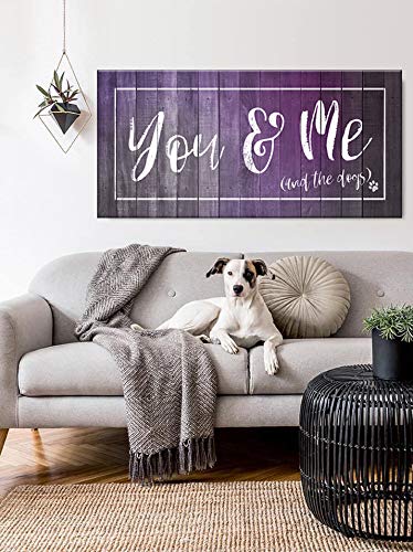 You Me And The Dogs Wall Art - Purple Dog Sign for Bedroom & Home Decor