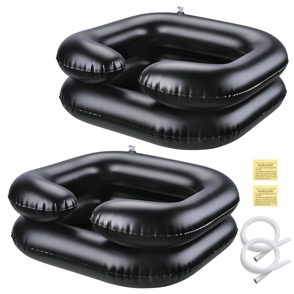 Inflatable Shampoo Bowl for Hair Washing - Portable Salon Sink for Home & Travel - 2 Pack - Perfect for Home Salons, Mobile Stylists & Hair Care Professionals