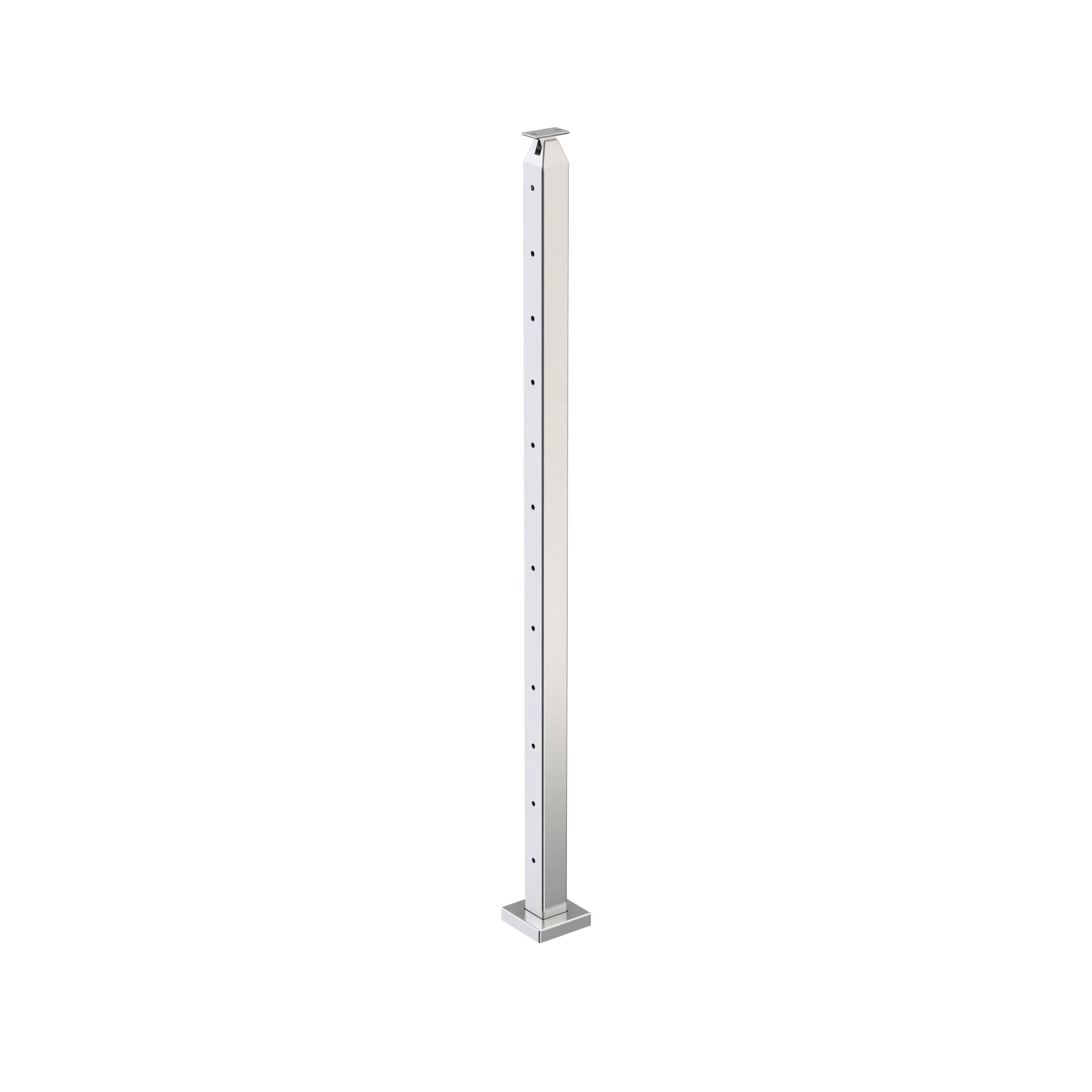 Heavy Duty Stainless Steel 316 Cable Railing Square Surface Mount Post Kit - 1/8