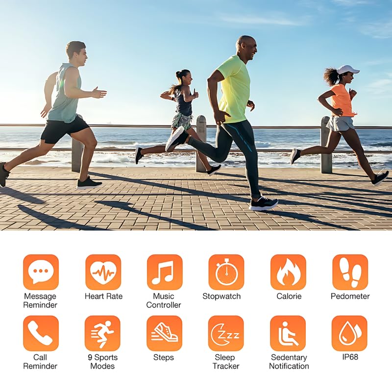 M8 Smartband with Heart Rate & Sleep Tracker - Waterproof Fitness Tracker for Workouts & Swimming