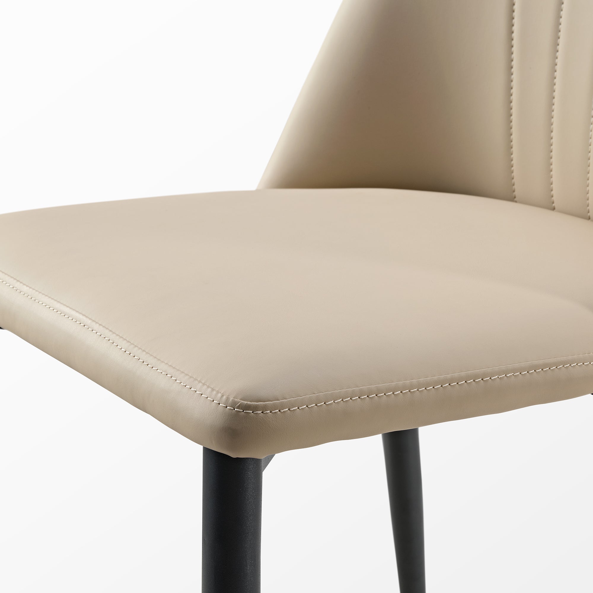 Chester Upholstered Dining Side Chairs Set of 2 - Off White Fabric - Modern Kitchen & Dining Room Furniture for Home Decor