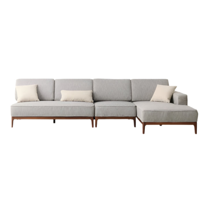 125.9x62.5x32.2 inch / 320x159x82 cm / Rich Dark Walnut Color / black walnut Four-person corner left concubine fog gray