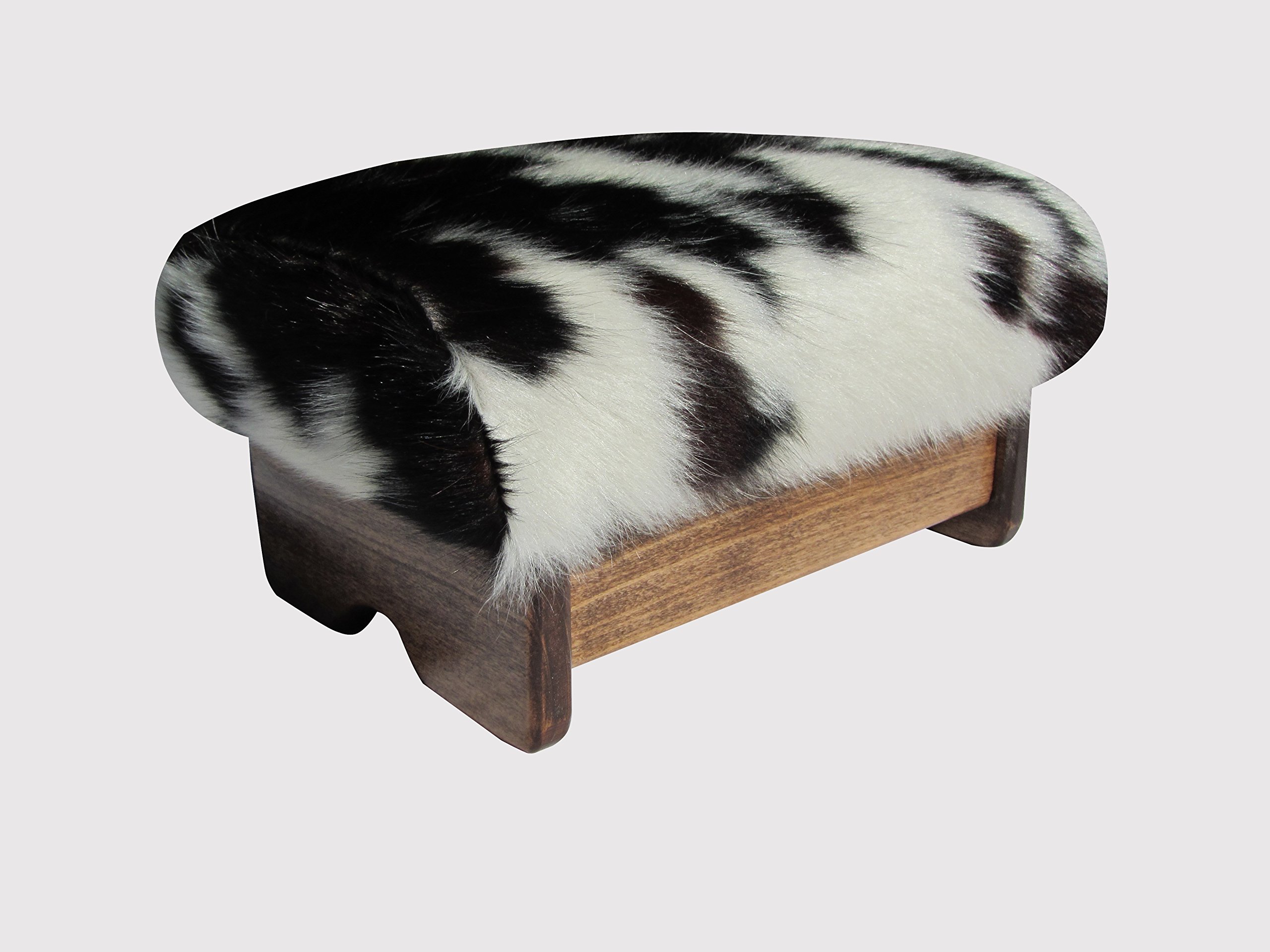 Premium Cowhide Padded Foot Stool - Handcrafted in USA - 7