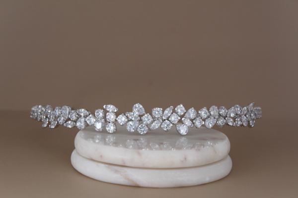 ALIX Rose Gold Wedding Headband with Swarovski Crystals - Elegant Bridal Tiara for Weddings, Prom, and Special Occasions