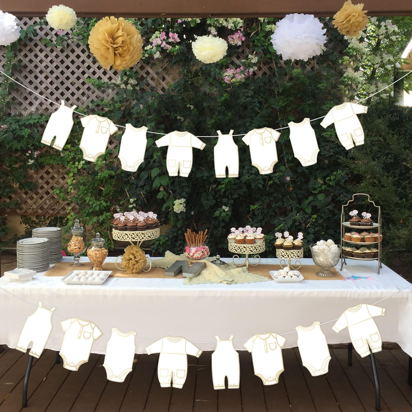 2Pcs Neutral Baby Clothes Banners for Gender Reveal Party - Baby Shower Decorations for Boys & Girls - Perfect for Nursery Decor and Gender Neutral Celebrations