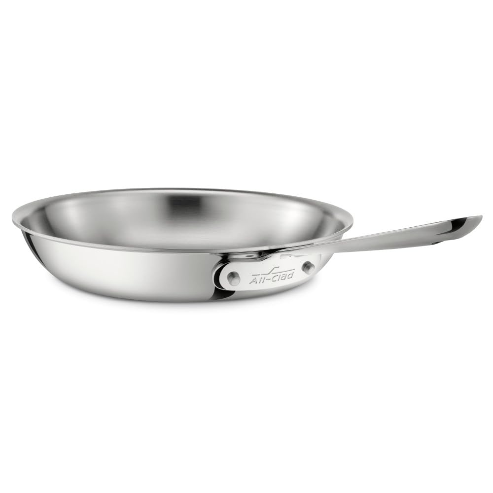 All-Clad D3 3-Ply Stainless Steel 12-Inch Fry Pan - Induction Compatible, Oven & Broiler Safe Up to 600°F - Professional Cookware for Searing, Sautéing & Frying - Perfect for Home Chefs & Professional Kitchens