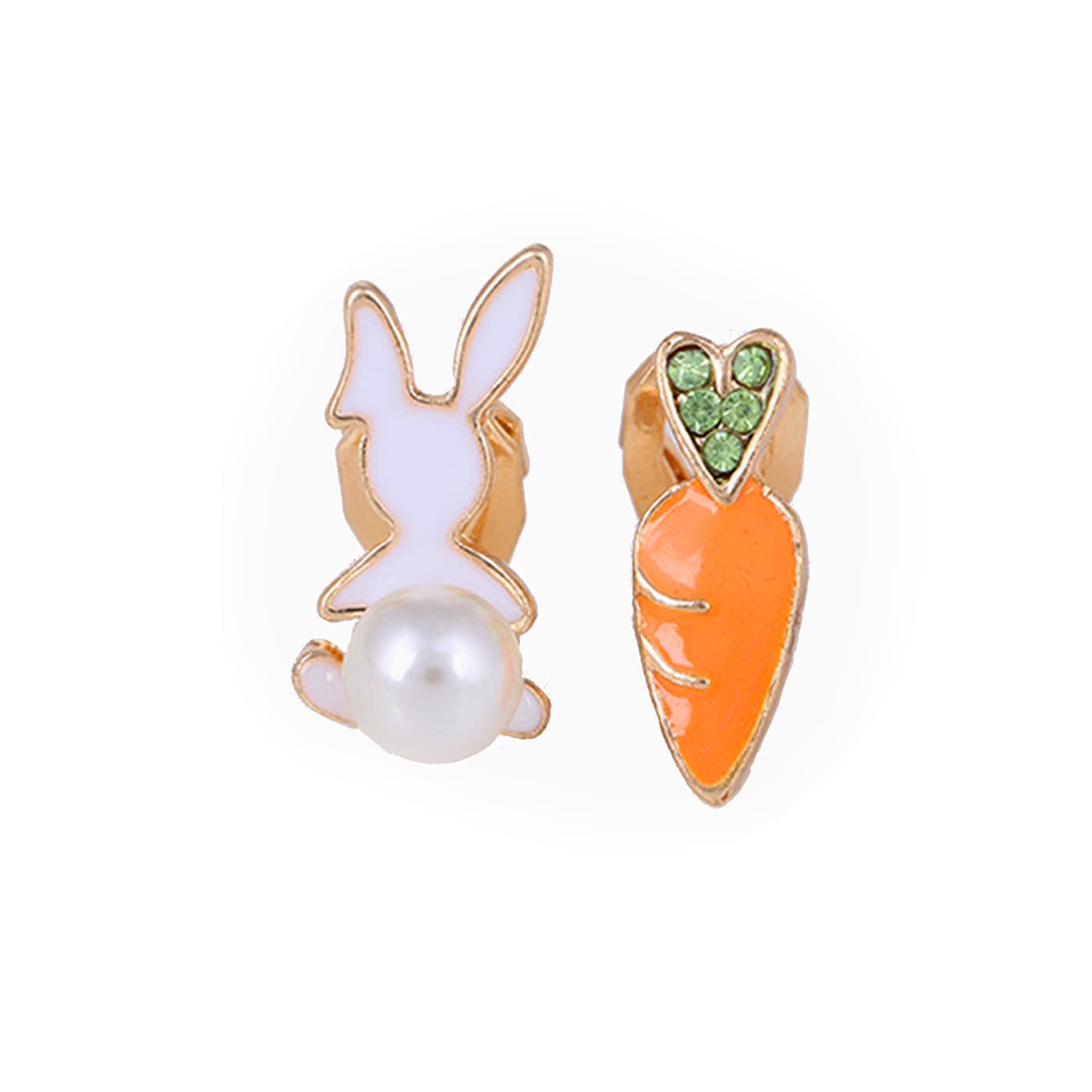 Cute Easter Bunny Earrings for Women - Gold Plated Rabbit Stud Earrings - Easter Egg Jewelry Gifts - Perfect for Easter Basket Stuffers, Party Favors & Spring Outfits