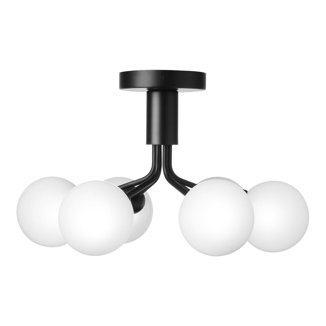 Apiales 6-Light Modern Ceiling Fixture - Brushed Nickel Finish, Dimmable LED Chandelier for Dining Room, Bedroom, or Living Room Lighting