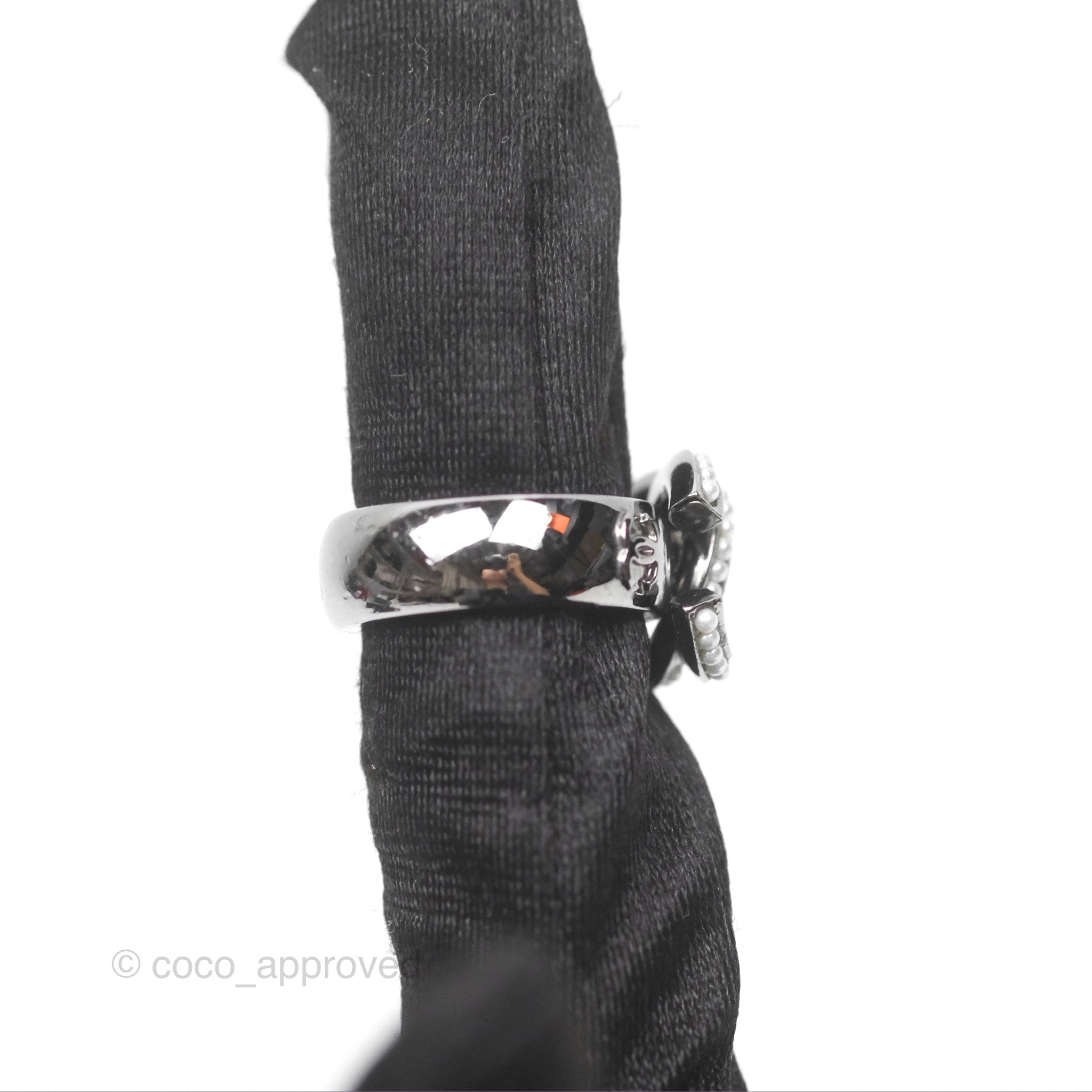 Chanel CC Ring Brushed Silver Tone 10A - Elegant Fashion Jewelry for Women | Perfect for Parties, Weddings & Date Nights
