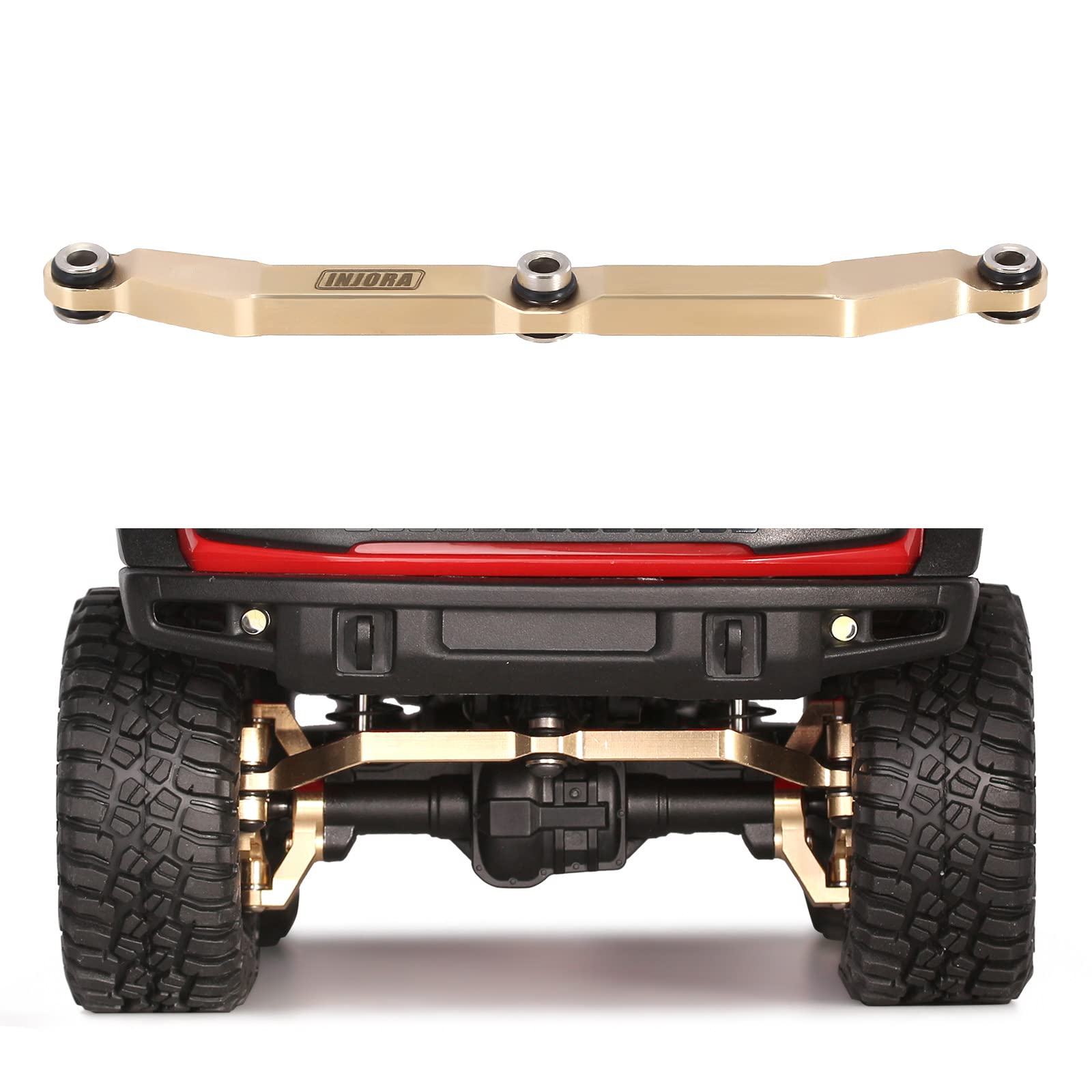 INJORA Brass Steering Link Upgrade Kit for TRX4M 1/18 Scale RC Crawler - 12g Heavy Duty Full Clearance Suspension Part - Perfect for Off-Road Crawling & Trail Performance Enhancement