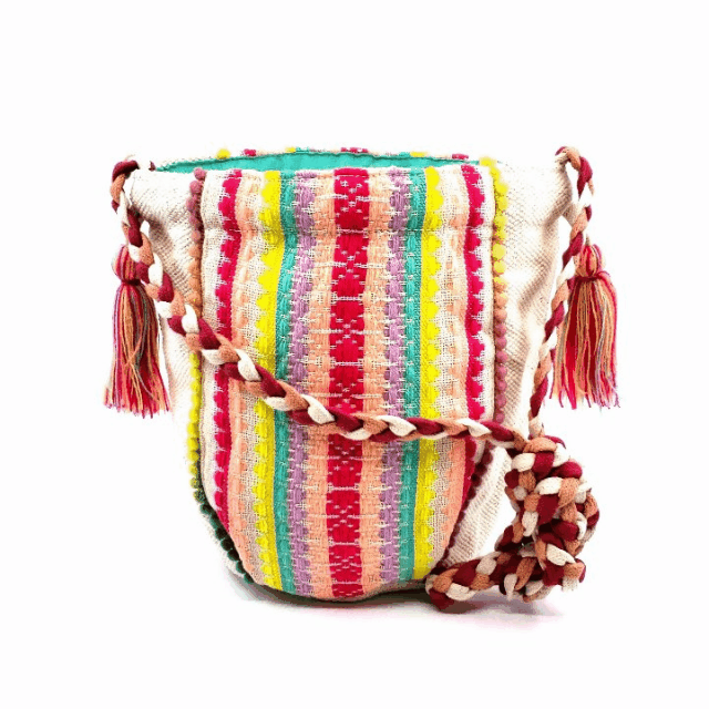 America & Beyond Multi Jacquard Girl's Textile Strap Crossbody Bag - Stylish & Comfortable Purse for School, Travel & Everyday Use