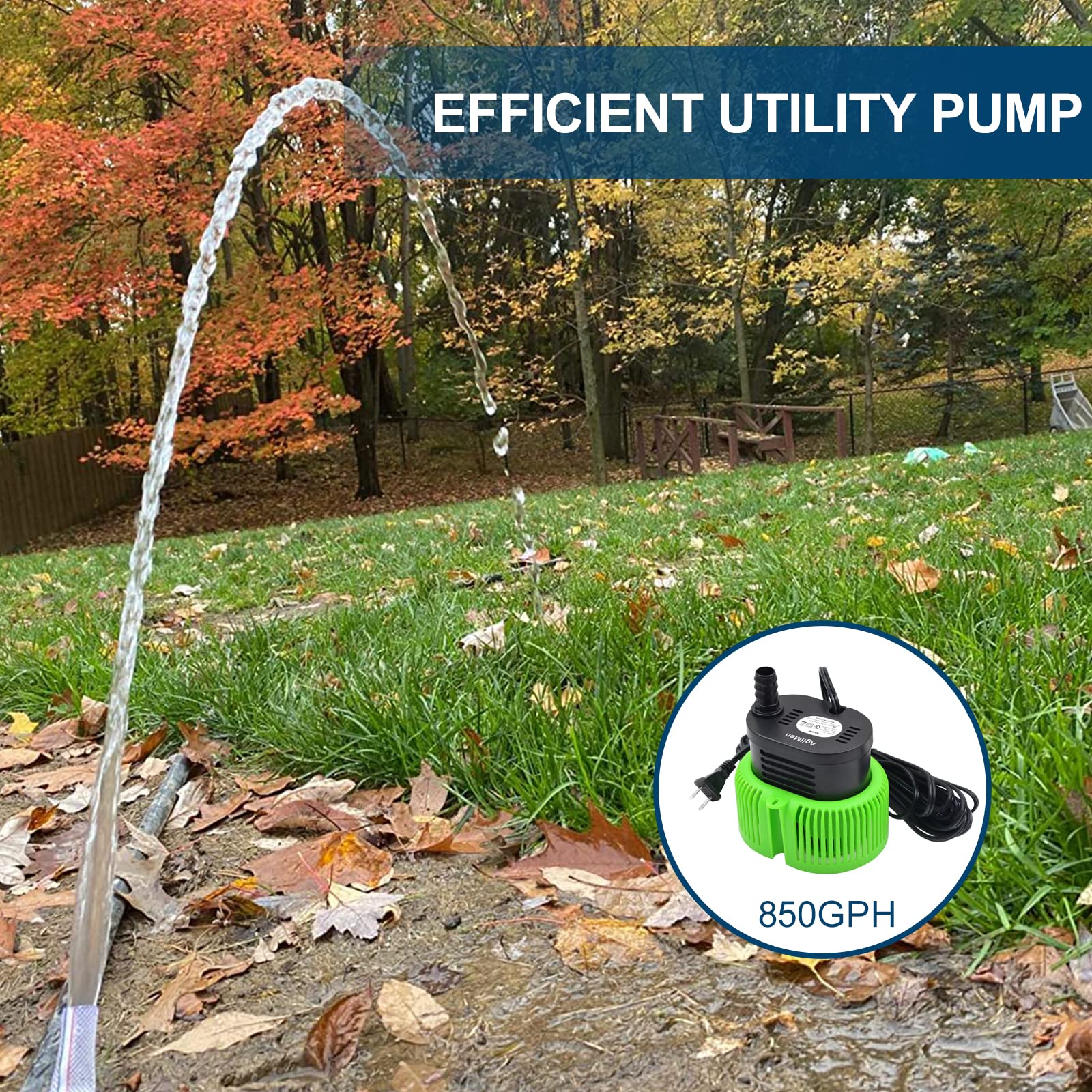 **Best Above Ground Pool Cover Pump - 850 GPH Submersible Water Sump Pump for Swimming Pools with Drainage Hose & 25ft Power Cord - Ideal for Winter Pool Cover Drainage & Rainwater Removal**
