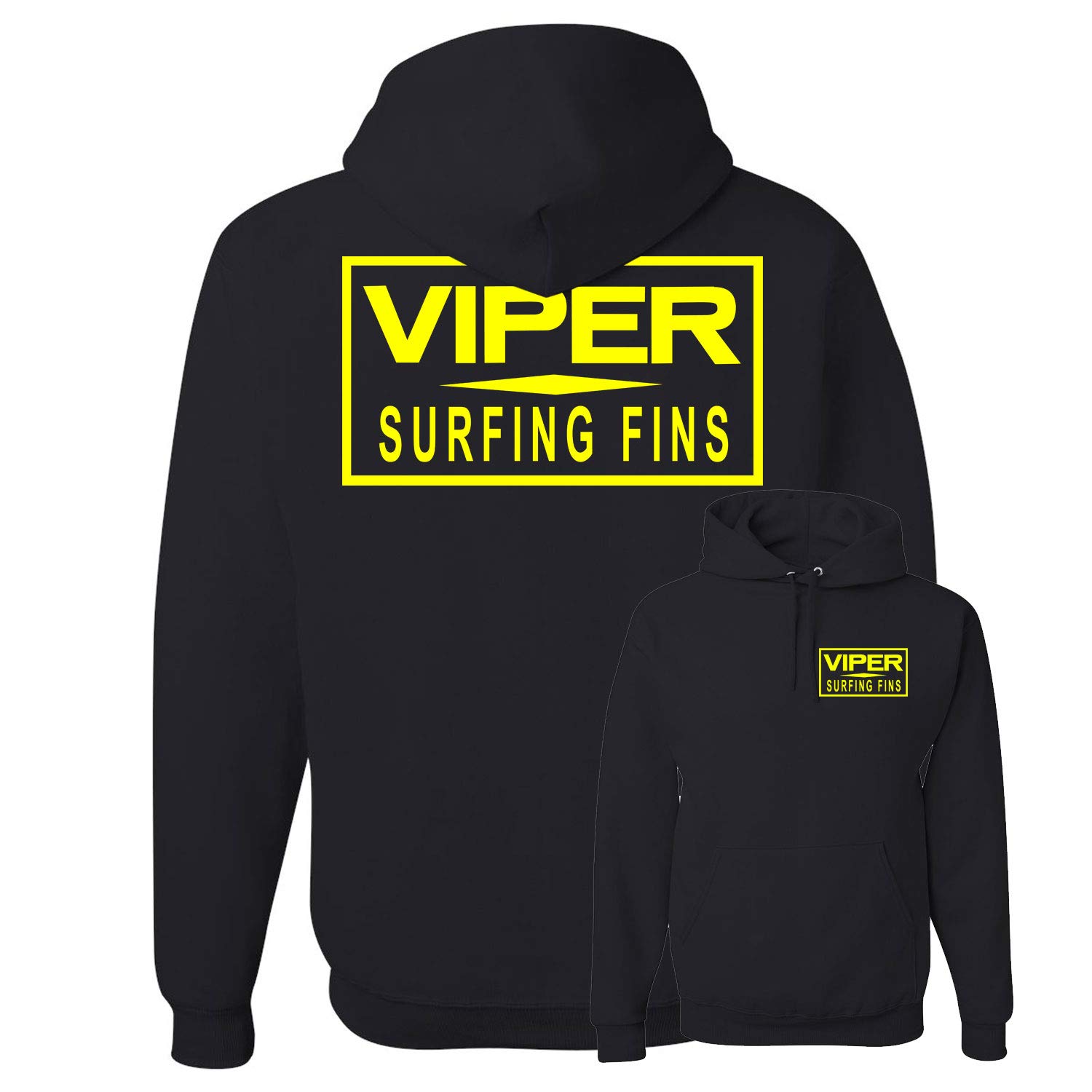 Viper Yellow Bar Logo Pullover Sweatshirt for Men - Black & Yellow Color Block Hoodie - Medium Size - Casual Streetwear & Gym Wear