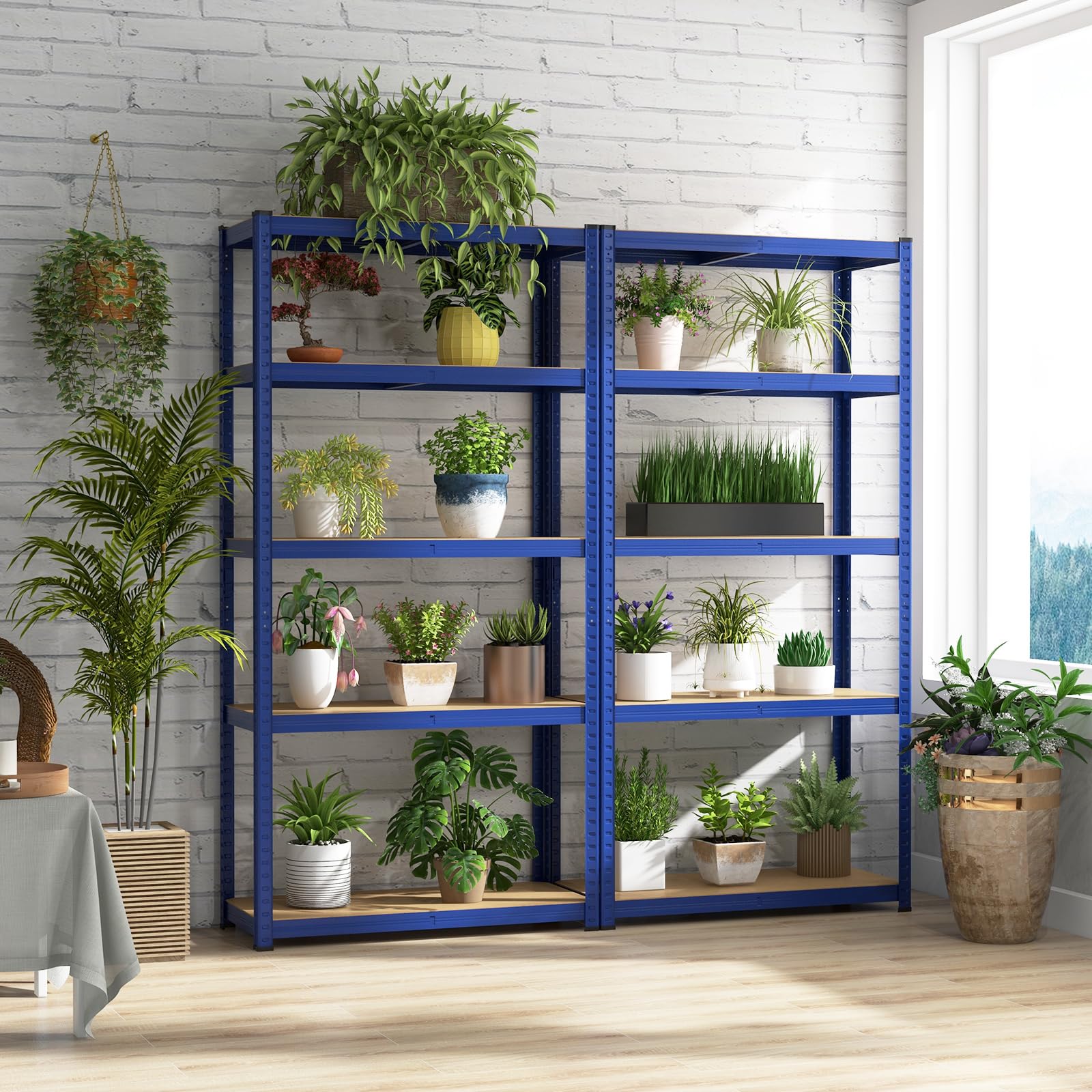 Giantex 5-Tier Heavy Duty Metal Storage Shelves - Adjustable Height Garage Shelving Unit with Anti-Tipping Design, 2000 lbs Capacity - Perfect for Shop, Kitchen, Garage, Warehouse & Office Organization