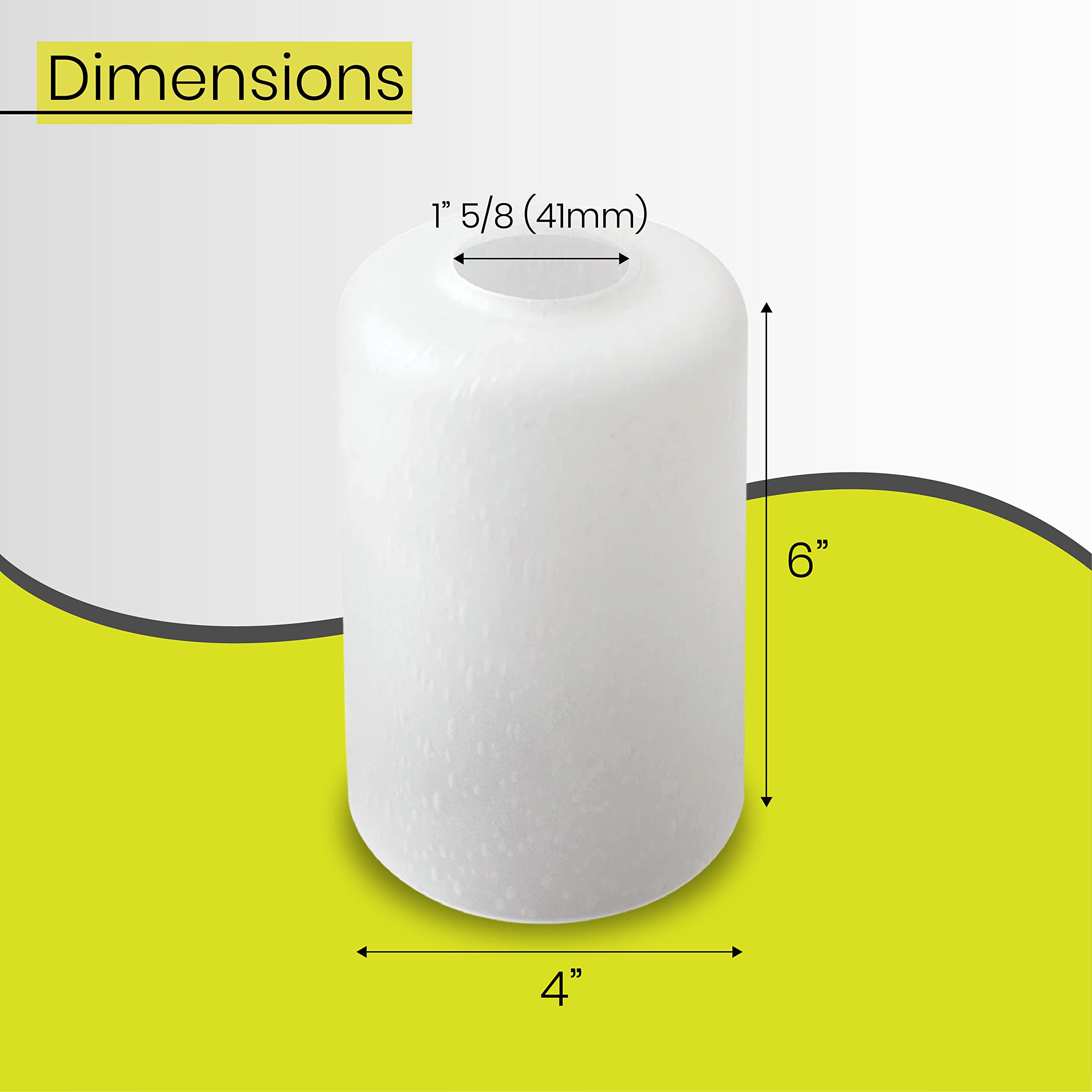 3 Pack Frosted White Seeded Glass Lamp Shades - Bubble Cylinder Design for Pendant Lights, Table Lamps & Chandeliers (1-5/8