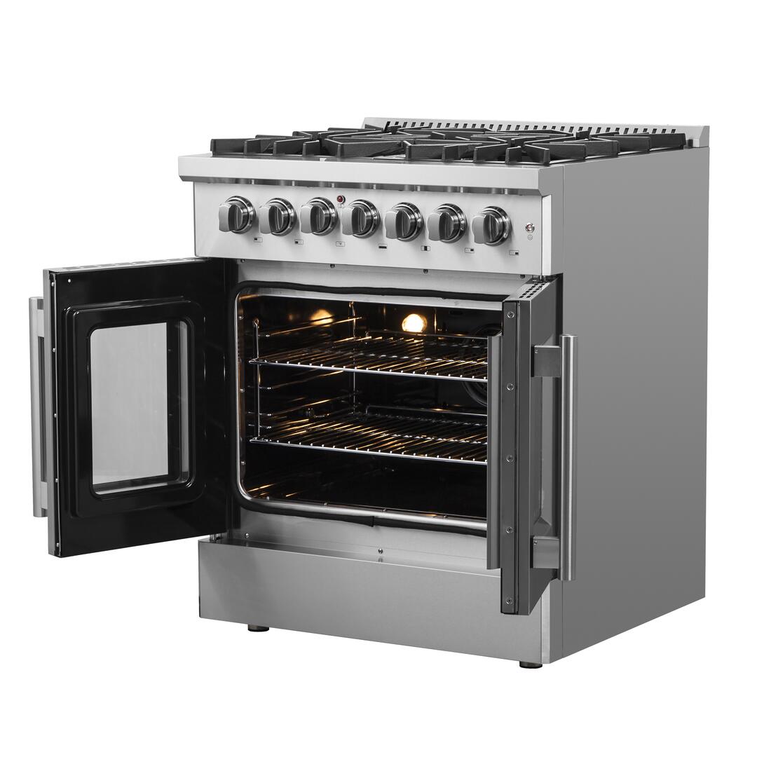 Forno Galiano 30-inch Freestanding Dual Fuel Range - Gas Stove & Electric Oven in Stainless Steel (Model FFSGS6356) | Perfect for Modern Kitchens, Home Chefs & Gourmet Cooking
