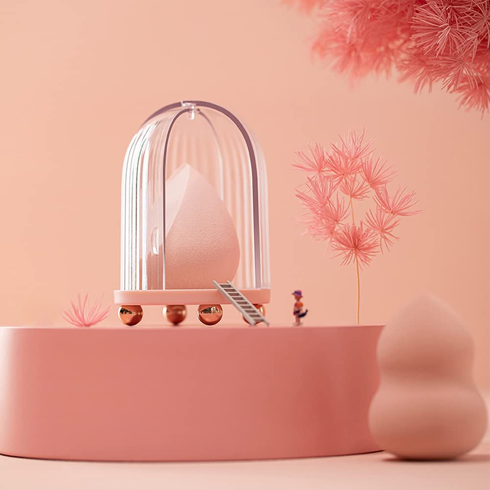 Premium Makeup Sponge Holder & Travel Case with Translucent Lid - Blender Storage Container for Beauty Sponges | Perfect for Travel, Gym, and On-the-Go Makeup Touch-Ups