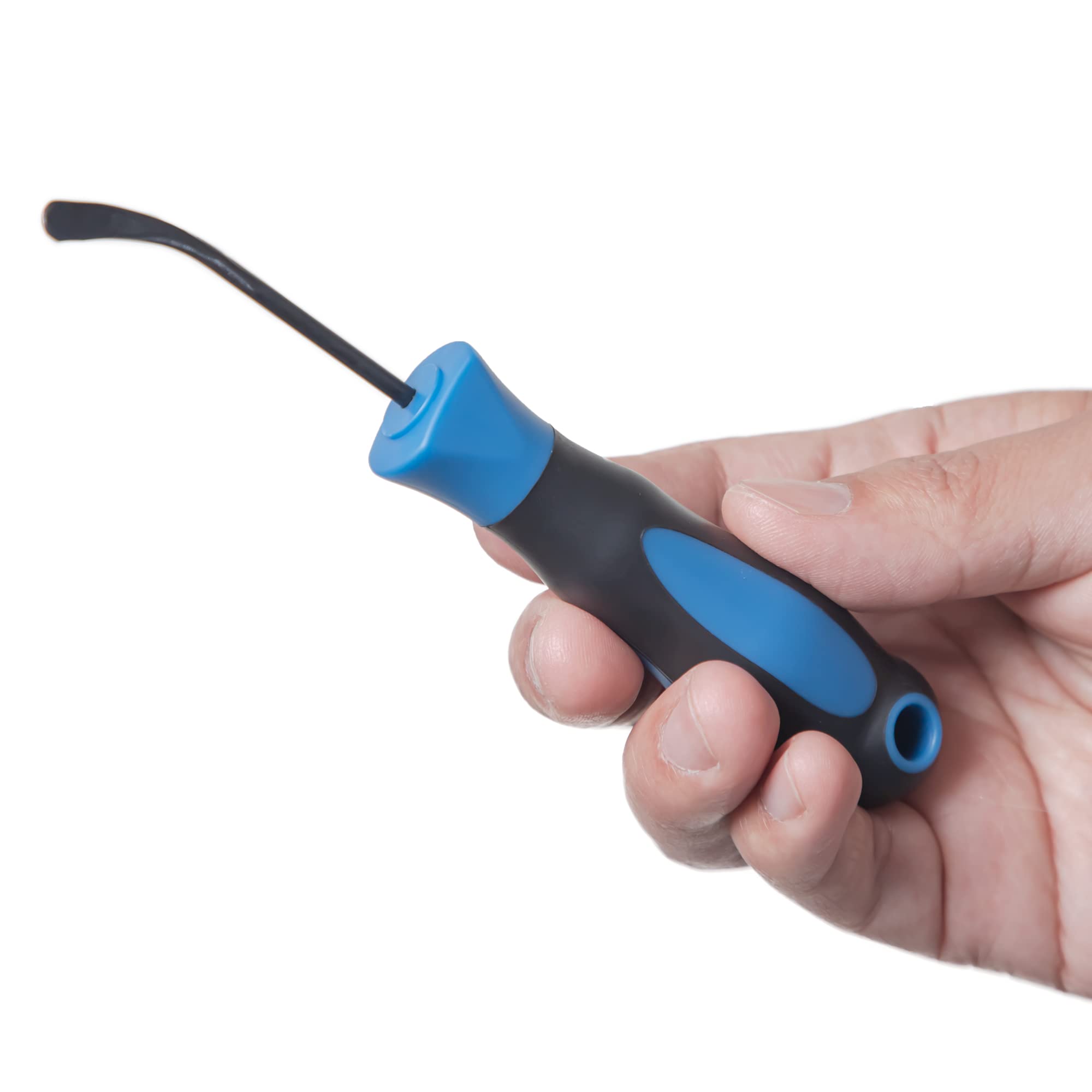 OxGord Universal Wheel Cover Removal Tool - Steel Spoon Tip with Rubber Handle for Center Caps & Hubcaps - Black and Blue - Perfect for Car Maintenance & DIY Auto Repair