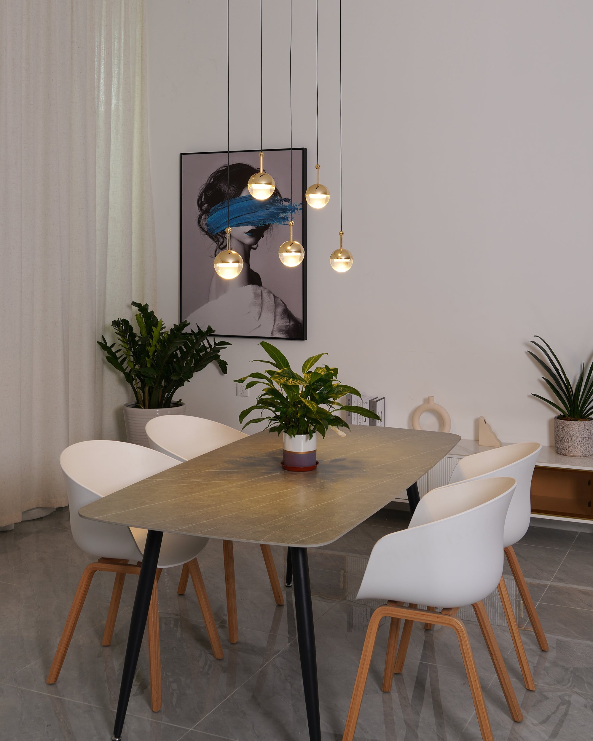 Dora Modern LED Pendant Light Fixture - Adjustable Hanging Chandelier for Kitchen Island, Dining Room, Bedroom & Living Room Lighting