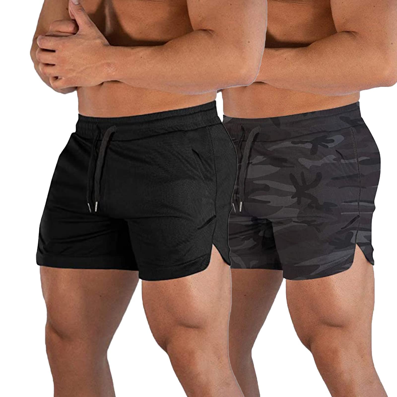 CE Men's Workout Running Shorts - Lightweight Quick-Dry Athletic Gym Shorts with Zipper Pockets for Jogging, Training & Outdoor Activities