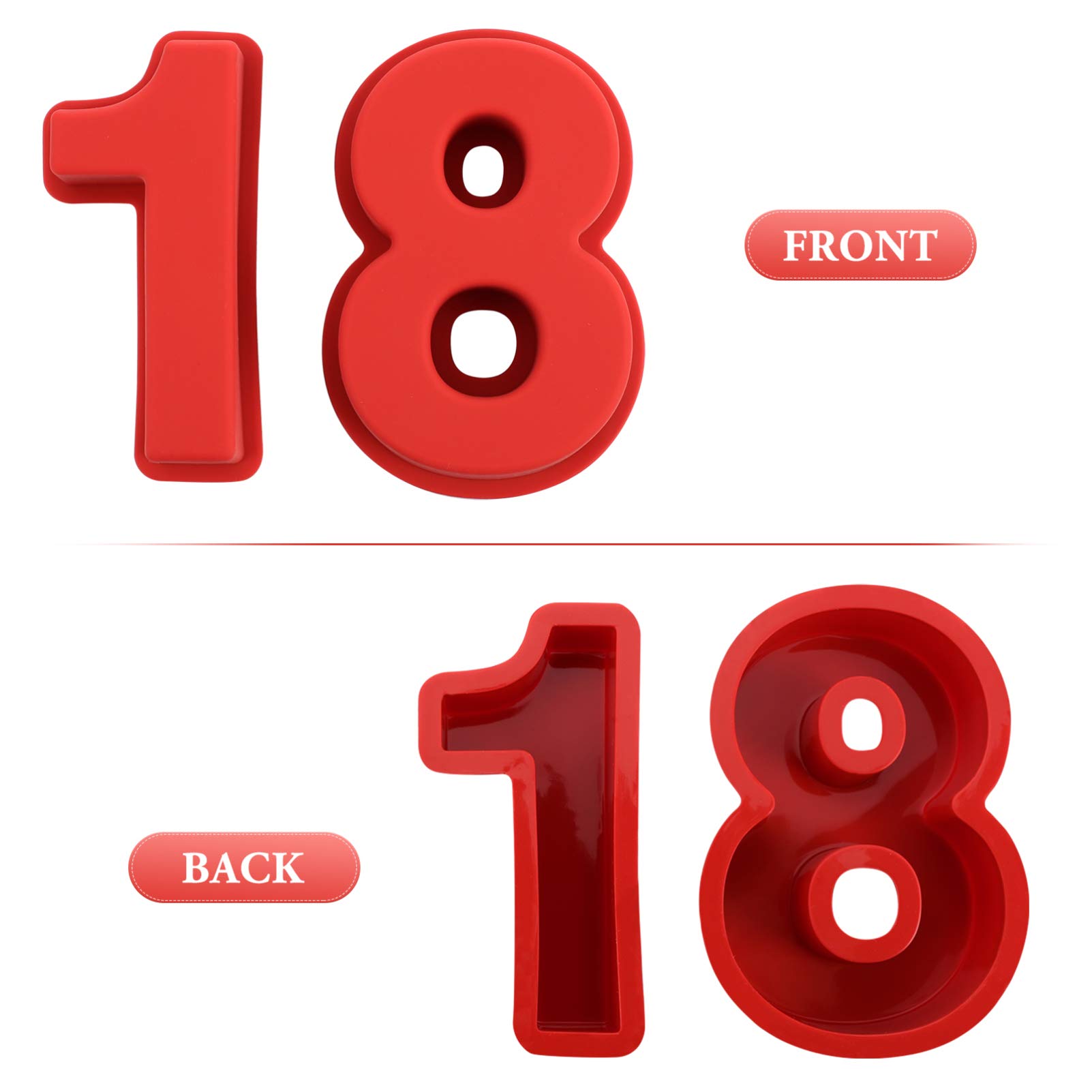 Hemoton 2-Piece Silicone Number Cake Mold Set - Reusable Baking Pans for Birthday, Anniversary, and Special Occasion Cakes - Perfect for DIY Bakers and Home Chefs