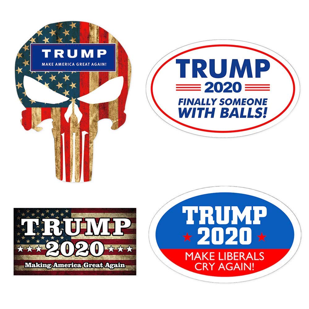 Trump Hard Hat Sticker - Patriotic Hardhat Decal for Construction Workers | America First 2020 Campaign | Perfect for Helmets, Toolboxes & Work Gear