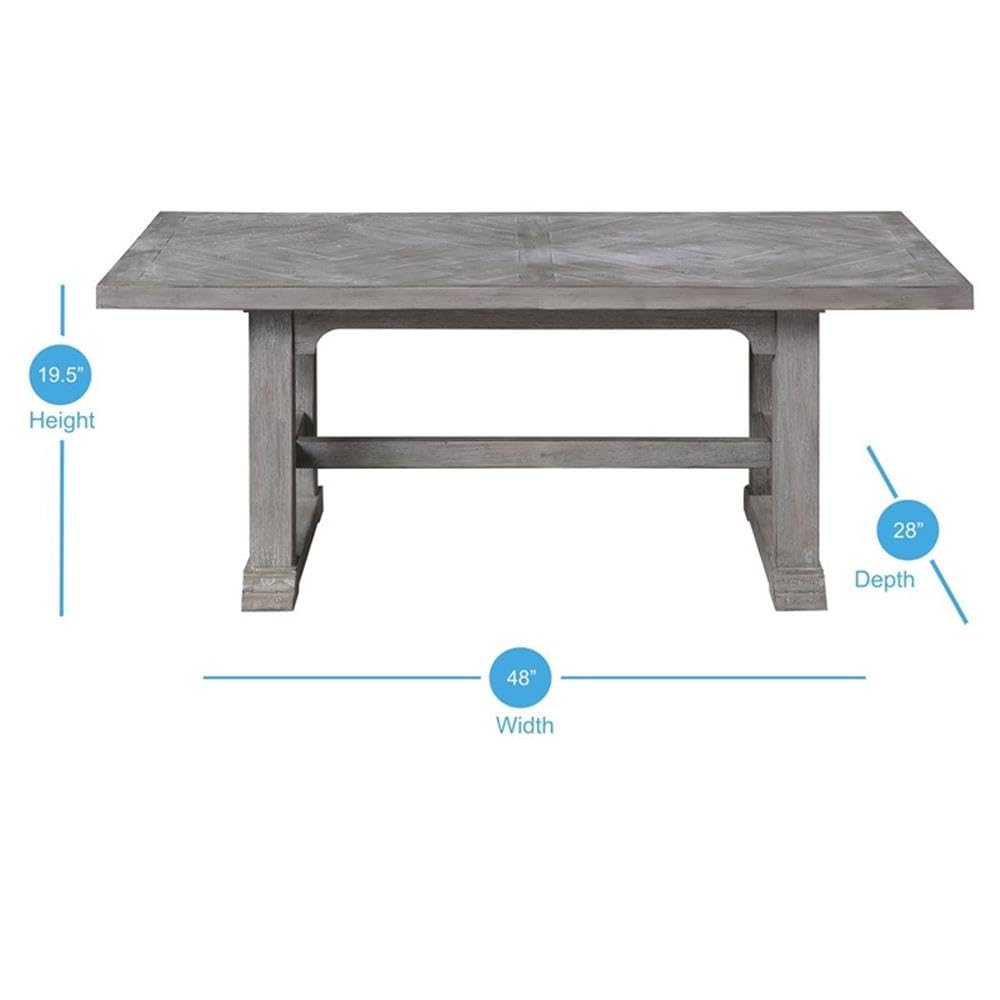 BOWERY HILL Dove Gray Coffee Table - Modern Living Room Accent Table with Storage Shelf - Perfect for Small Spaces, Apartments & Home Decor