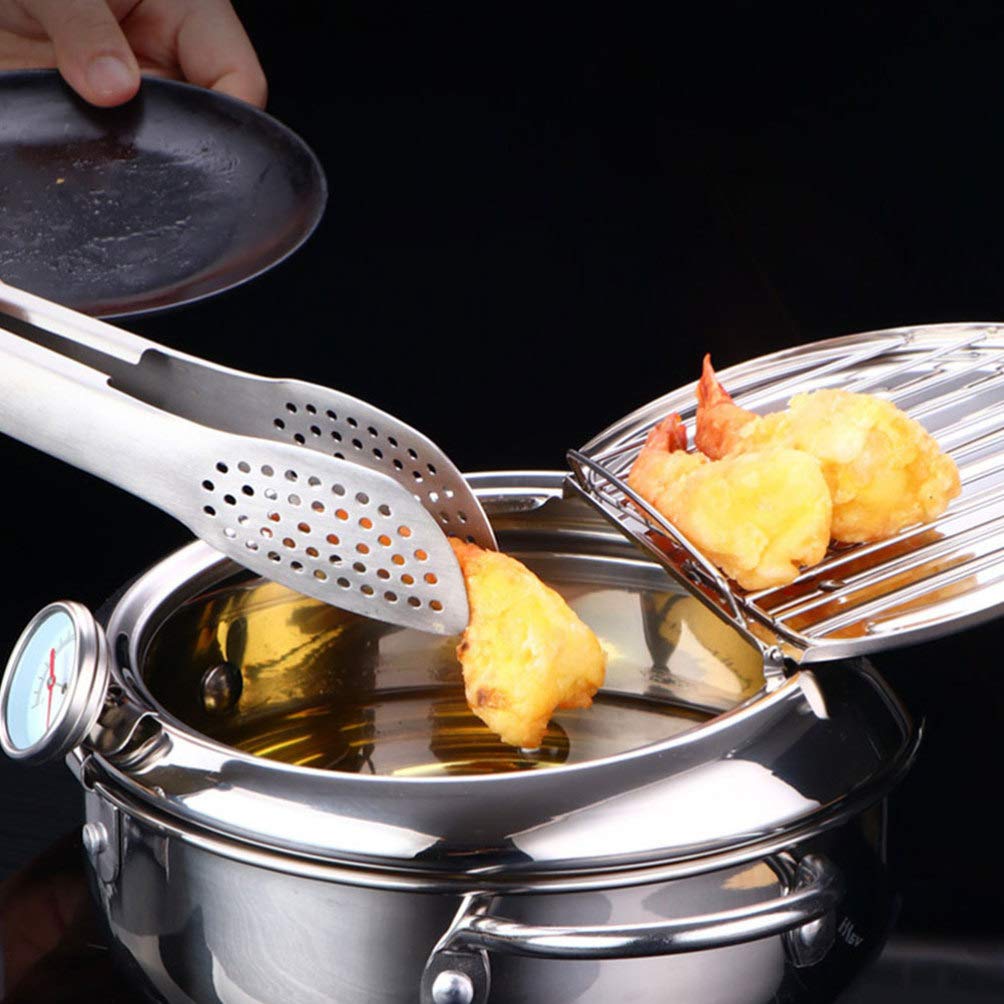 **Cabilock Mini Stainless Steel Home Fryer - Compact Household Frying Pan for Eggs, Vegetables & Snacks - Perfect for Small Kitchens, Dorms & Camping**