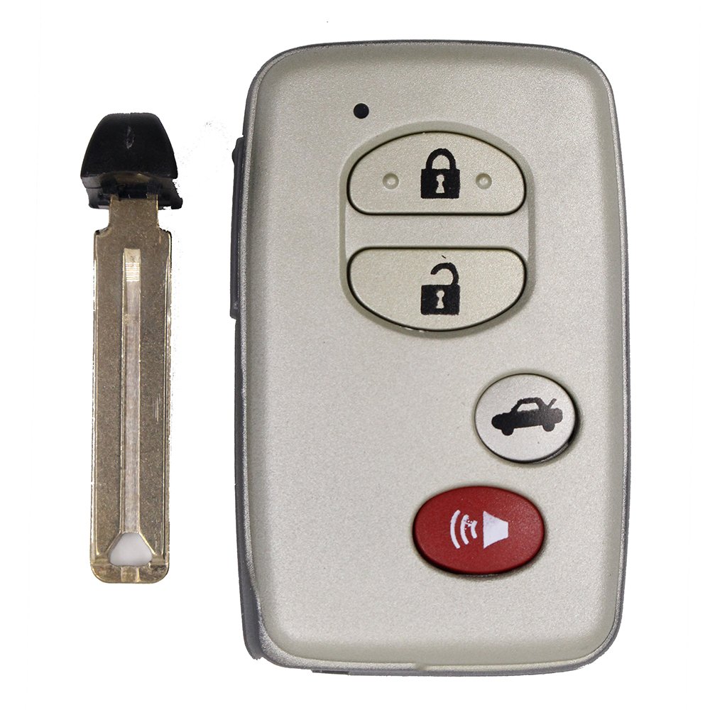 Smart Keyless Remote Key Shell 4 Button for Toyota Avalon Camry (Part# 271451-0140) - Replacement Key Fob Case - Perfect for Lost/Damaged Key Replacement & DIY Key Repair