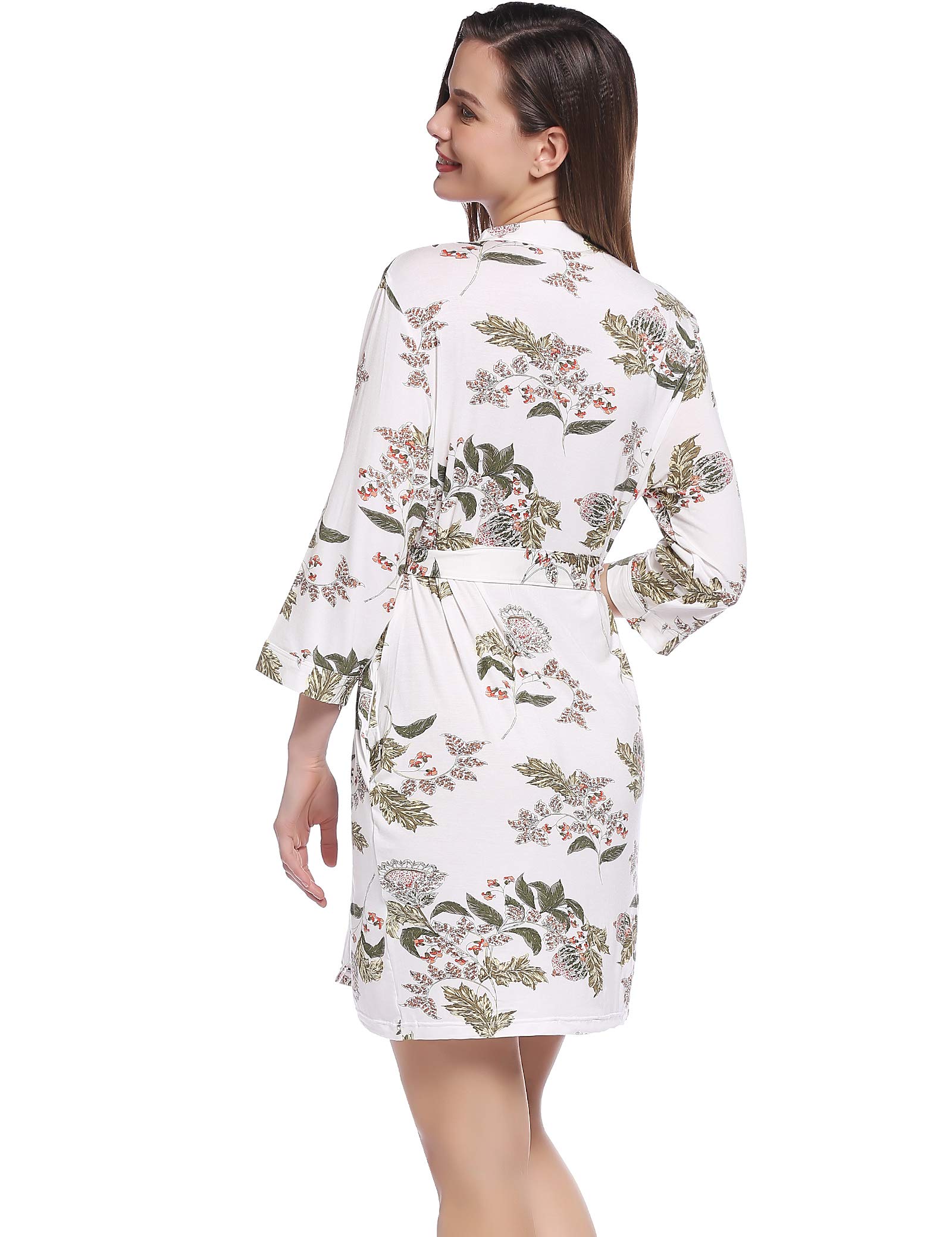 Lightweight Travel Jersey Robe for Women - Soft Bamboo Viscose Short Bathrobe - Perfect for Spa, Beach & Lounge Wear