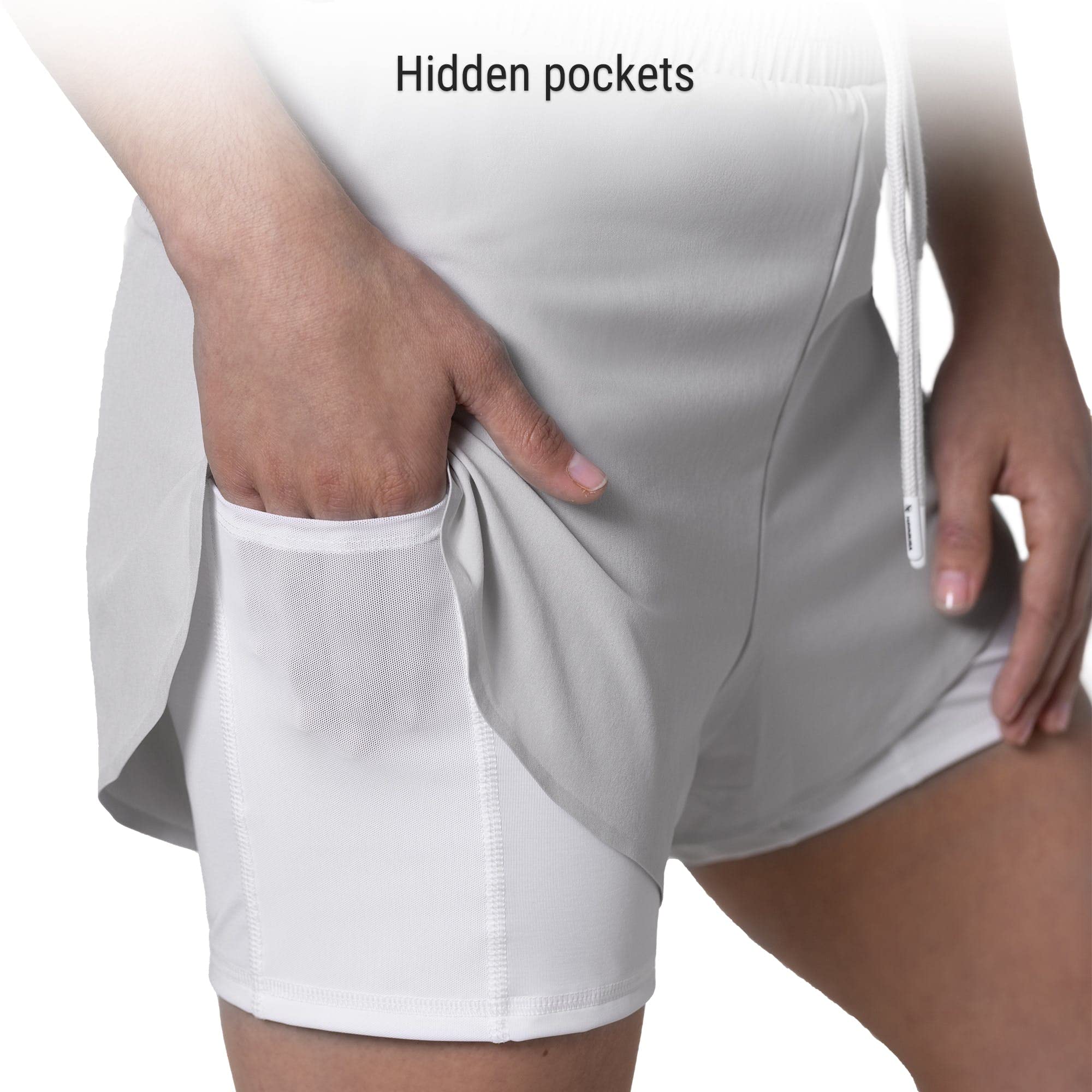 Hayabusa Women's Mid Rise Layered Workout Shorts - Comfortable & Breathable for Yoga, Running, and Gym Training