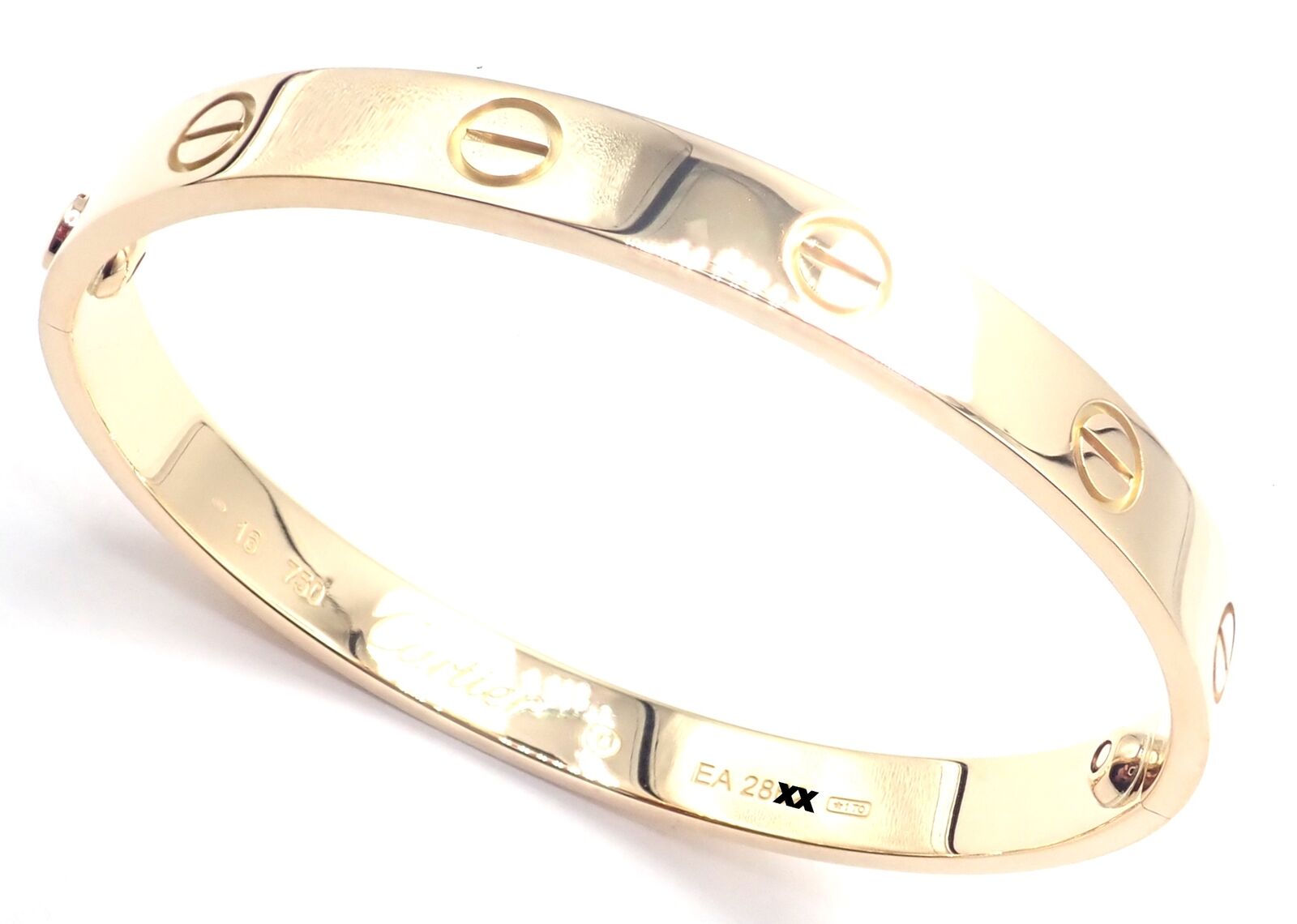 Authentic Cartier 18K Yellow Gold Love Bangle Bracelet Size 16 - Luxury Jewelry Gift for Women, Anniversary & Special Occasions