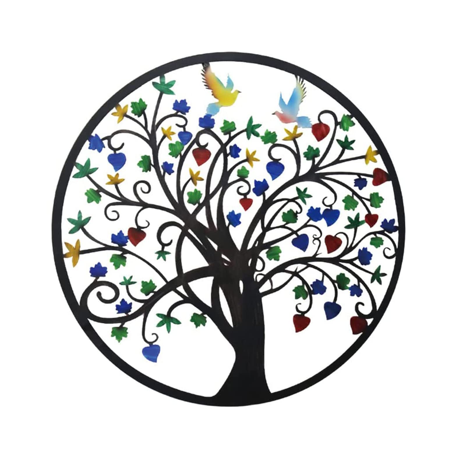 Handmade European Style Wrought Iron Tree of Life Wall Art Sculpture - Safety Certified Metal Wall Decor for Living Room, Bedroom & Office | Elegant Sofa Background Decoration & Home Interior Design Accent