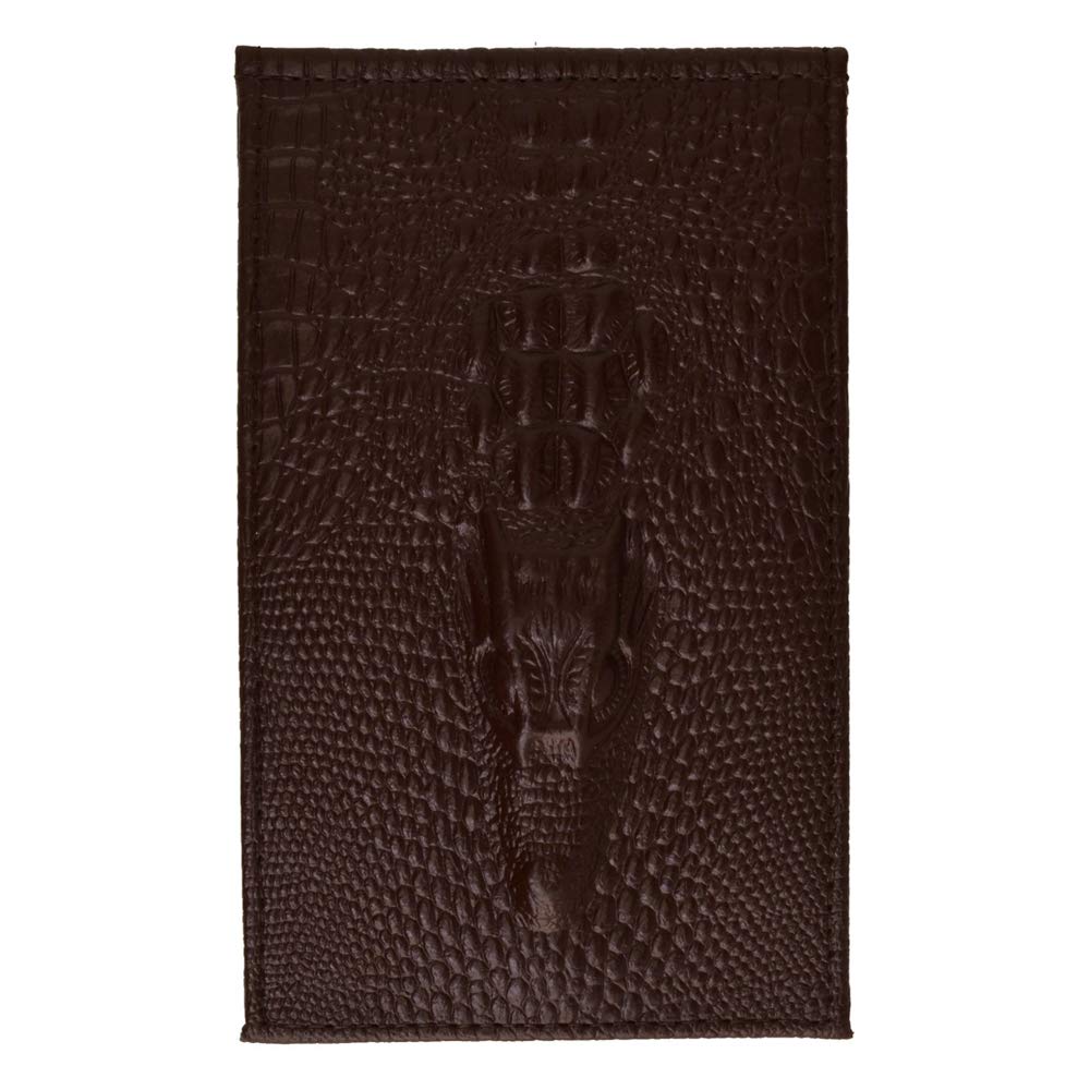 Genuine Leather Crocodile Head Wallet for Men & Women - Dark Brown Multi-Card Organizer with RFID Protection - Perfect for Travel, Business & Everyday Use