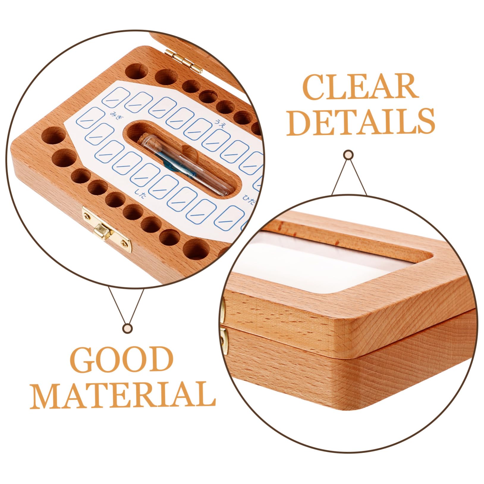 TOYANDONA Wooden Baby First Tooth Keepsake Box - Tooth Holder Organizer for Kids, Memory Box for Lost Teeth - Perfect for Baby Shower Gifts & Childhood Memorabilia Storage