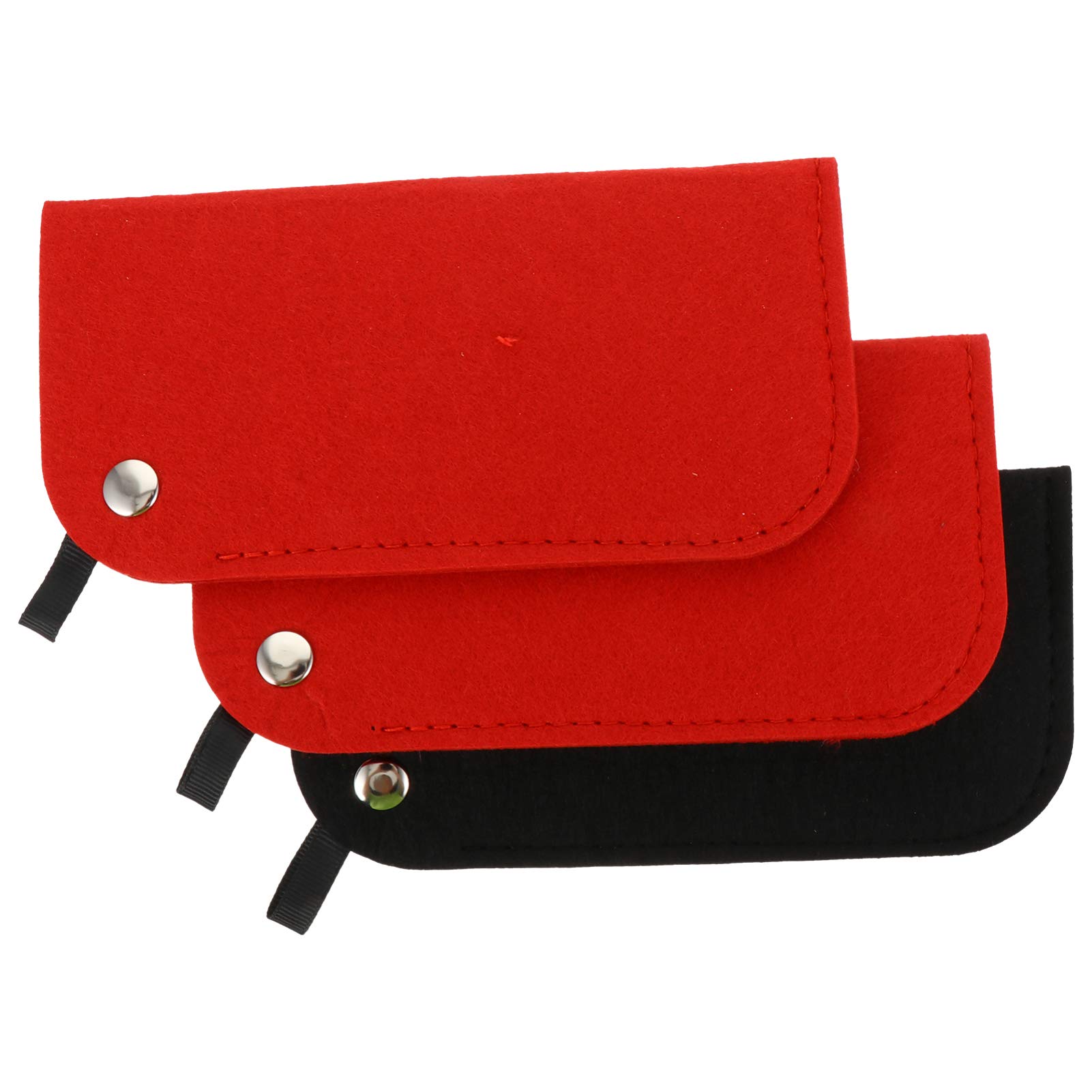 DOITOOL 3-Pack Felt Eyeglass Case - Soft Glasses Pouch for Sunglasses & Reading Glasses - Portable Slim Protective Holder for Travel, Office, and Daily Use