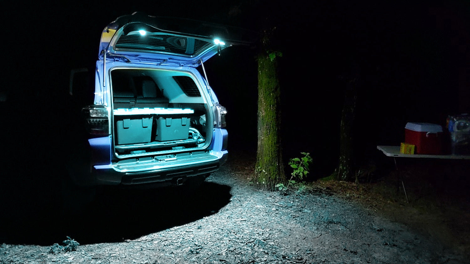 2 Pack Ice Blue LED Liftgate Deck Trunk Cargo Area Light Panels for Toyota 4Runner - Perfect for Nighttime Loading and Off-Road Adventures