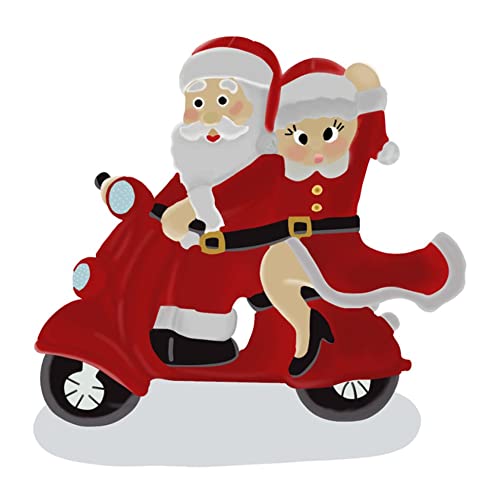 Qiningxia Motorcycle Pendant - Small Fashionable Resin Christmas Ornament, Santa Claus Decor & Holiday Gift for Bikers | Perfect for Motorcycle Handlebar, Christmas Tree, Stocking Stuffers & Holiday Party Decorations