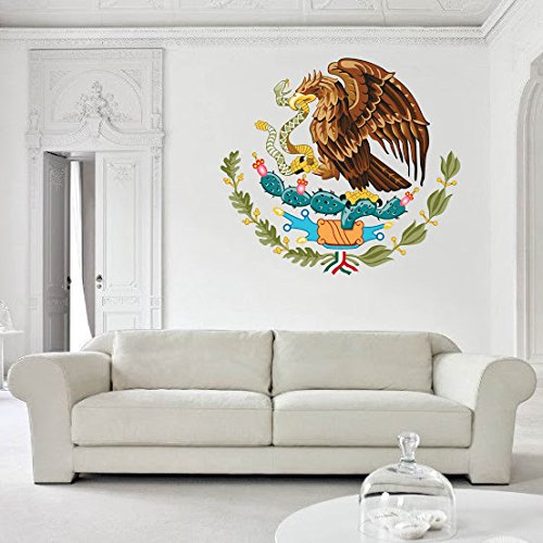 Frankies Cajun Customs Mexico Coat of Arms Vinyl Decal - 60 Inch Large Sticker for Wall, Car, Laptop Decoration - Perfect for Home, Office, and Vehicle Customization