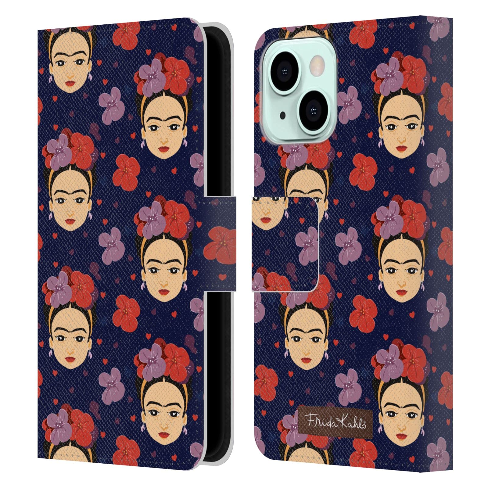 Frida Kahlo iPhone 13 Mini Leather Book Wallet Case - Officially Licensed Head Case Designs Art Pattern, Perfect for Everyday Use & Travel