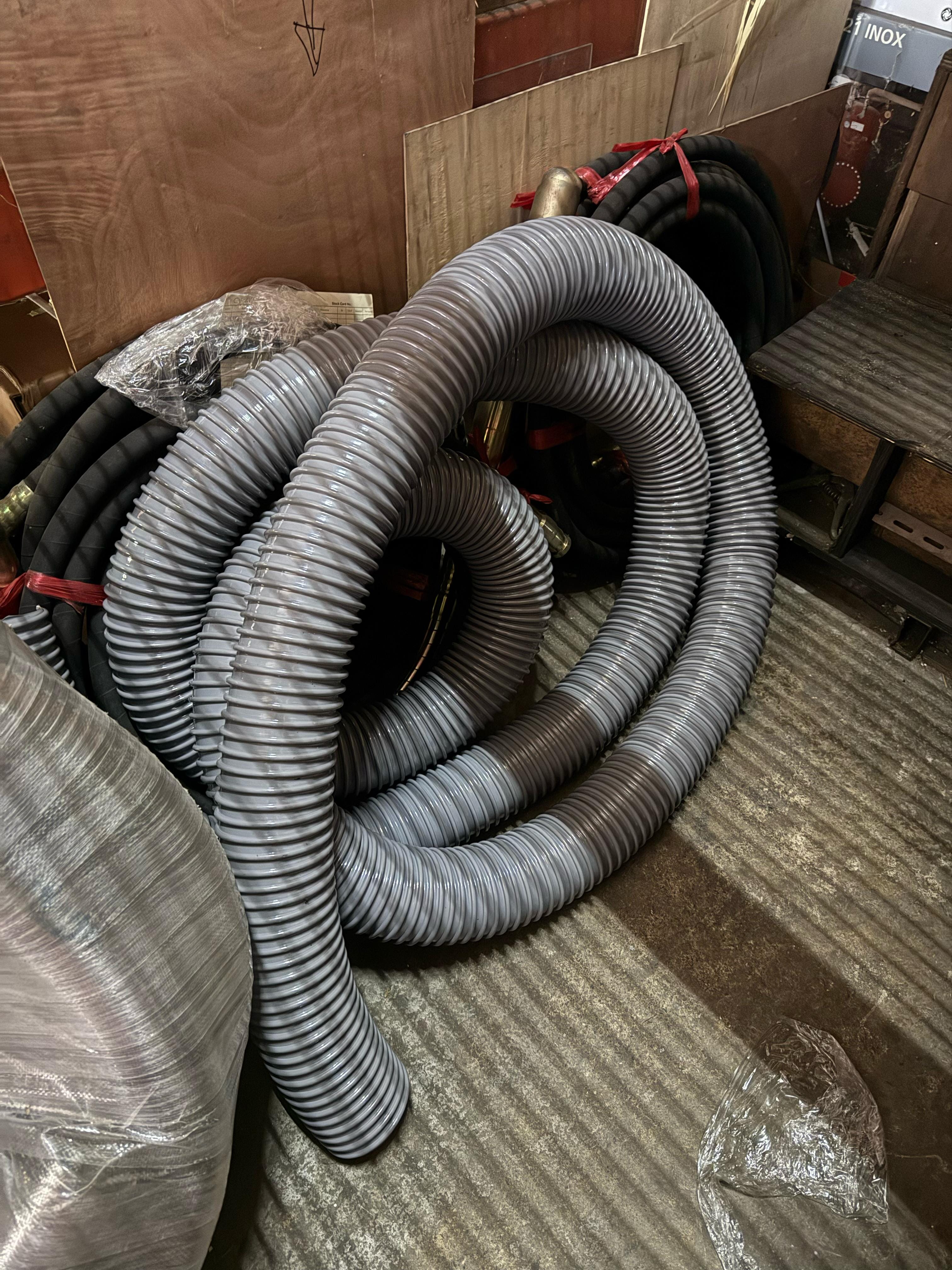 4-Pack 20m Grey Duct Suction Hose for Dust Collector MF9022/MF9030/MF9040 | Heavy Duty Vacuum Hose | Model HOSE DGL/K/100 | Ideal for Workshop, Construction & Industrial Cleaning