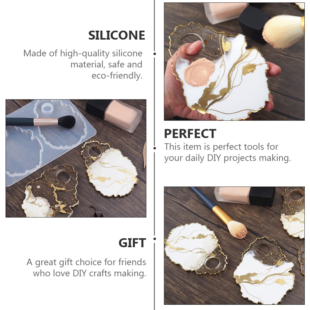 Premium Resin Silicone Makeup Palette Molds - DIY Artist Paint Palette & Agate Coaster Silicone Molds for Epoxy Resin Crafts, Nail Art Polish Holder - Perfect for Makeup Artists, Nail Technicians & Resin Art Projects