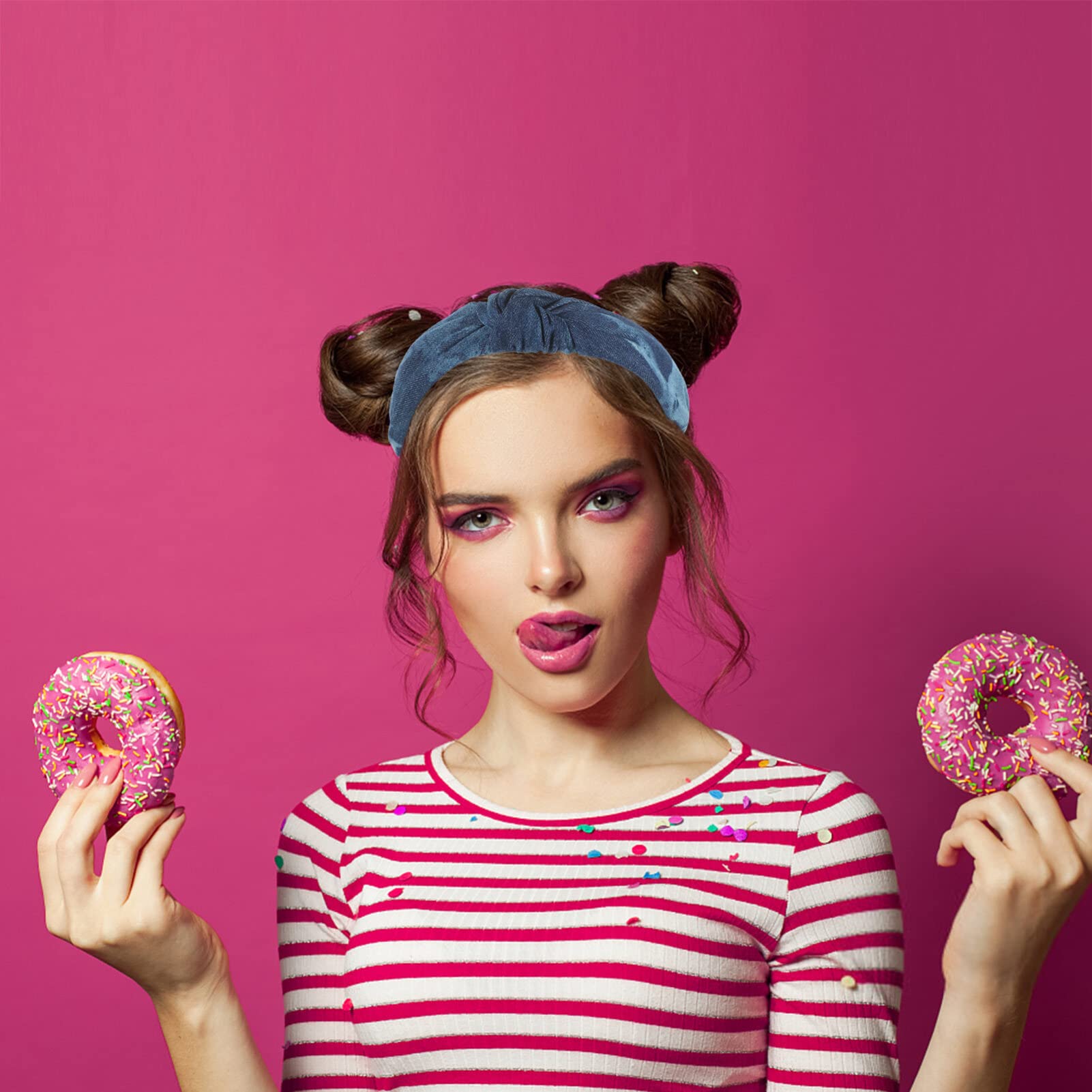 Beaupretty 4-Piece Knotted Headbands for Women - Stylish Denim Hair Accessories for Everyday Wear, Parties & Fashion Styling
