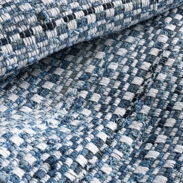 Dash & Albert Denim Stone Blue Handwoven Cotton Rug - Soft & Durable Area Rug for Living Room, Bedroom, or Nursery - Perfect for Home Decor