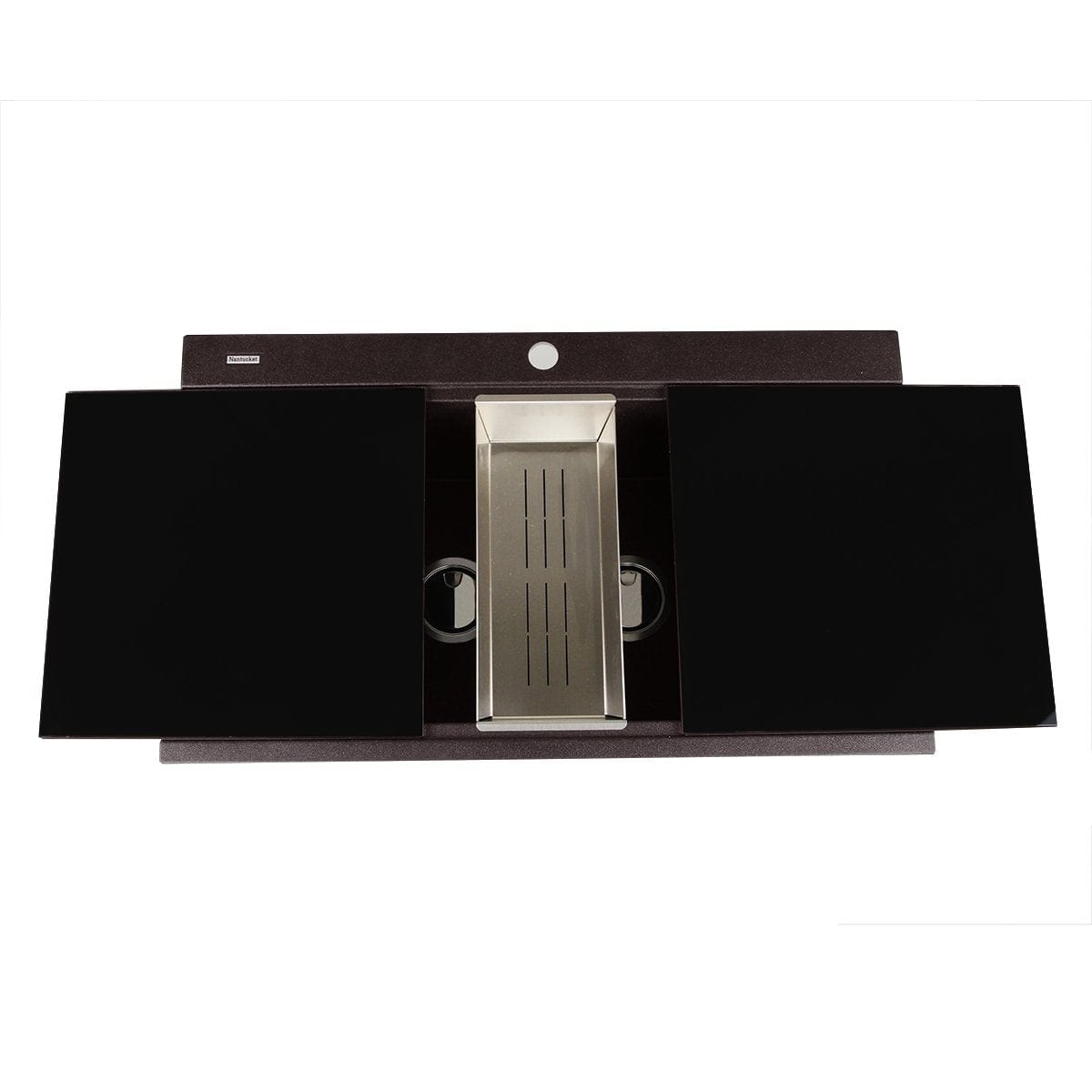 Premium Nantucket Large Double Bowl Prep Station Topmount Granite Composite Sink in Brown (PR3420PS BR) - Perfect for Modern Kitchens & Food Preparation