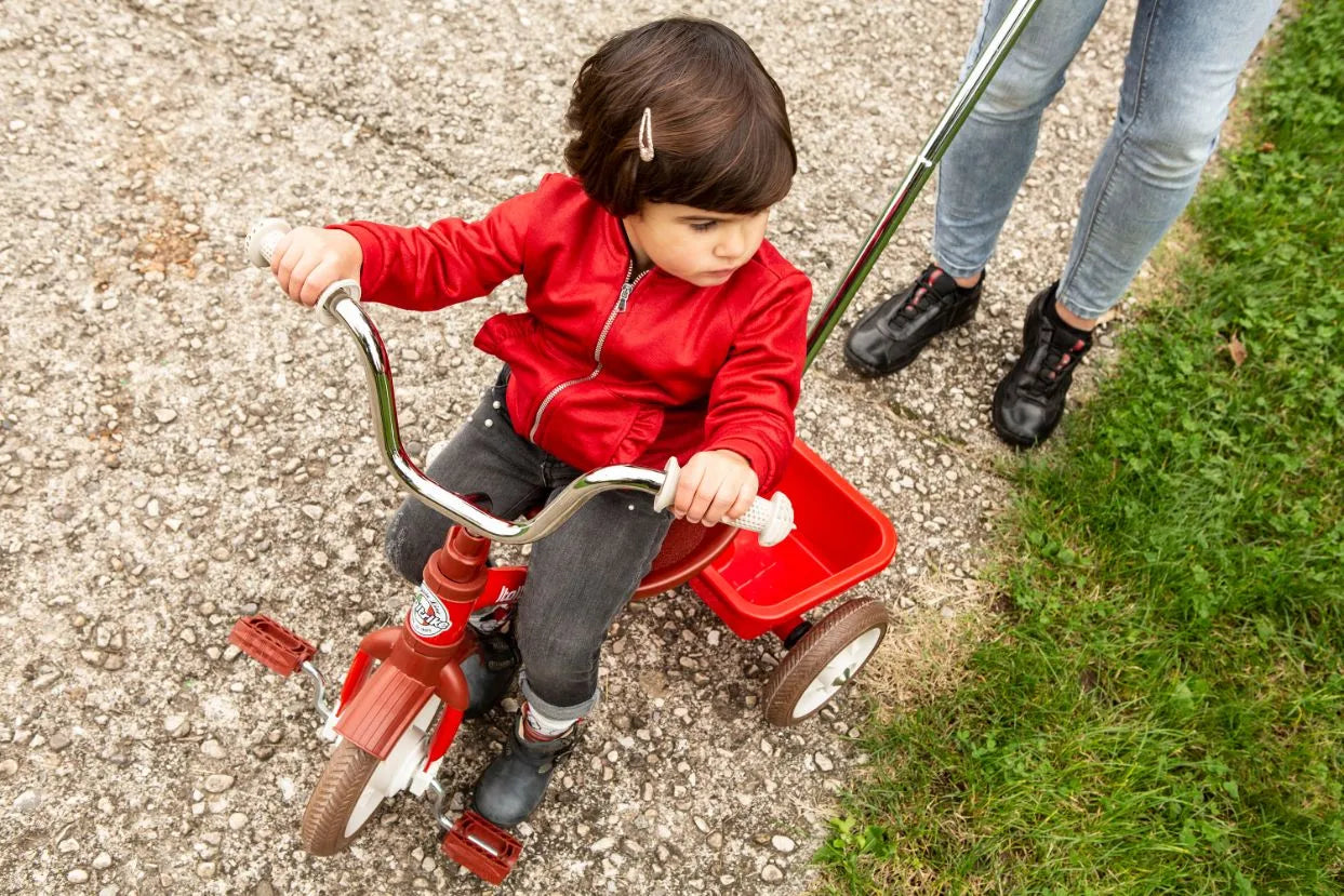 Italtrike® Passenger Tricycle for Kids - 3-Wheel Ride-On Toy with Parent Push Handle - Outdoor & Indoor Toddler Trike for Ages 1-3 Years - Perfect for Park Rides, Backyard Play & Learning Balance