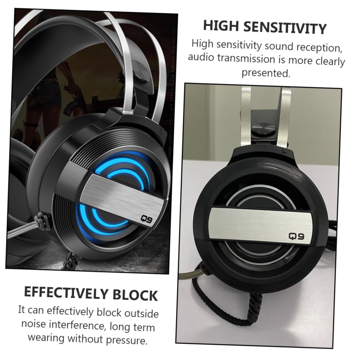 BESTonZON Professional Wired Gaming Headset with Noise Cancellation - Durable Over-Ear Headphones for PC, PS4, Xbox - Perfect for Competitive Gaming, Streaming & Online Meetings