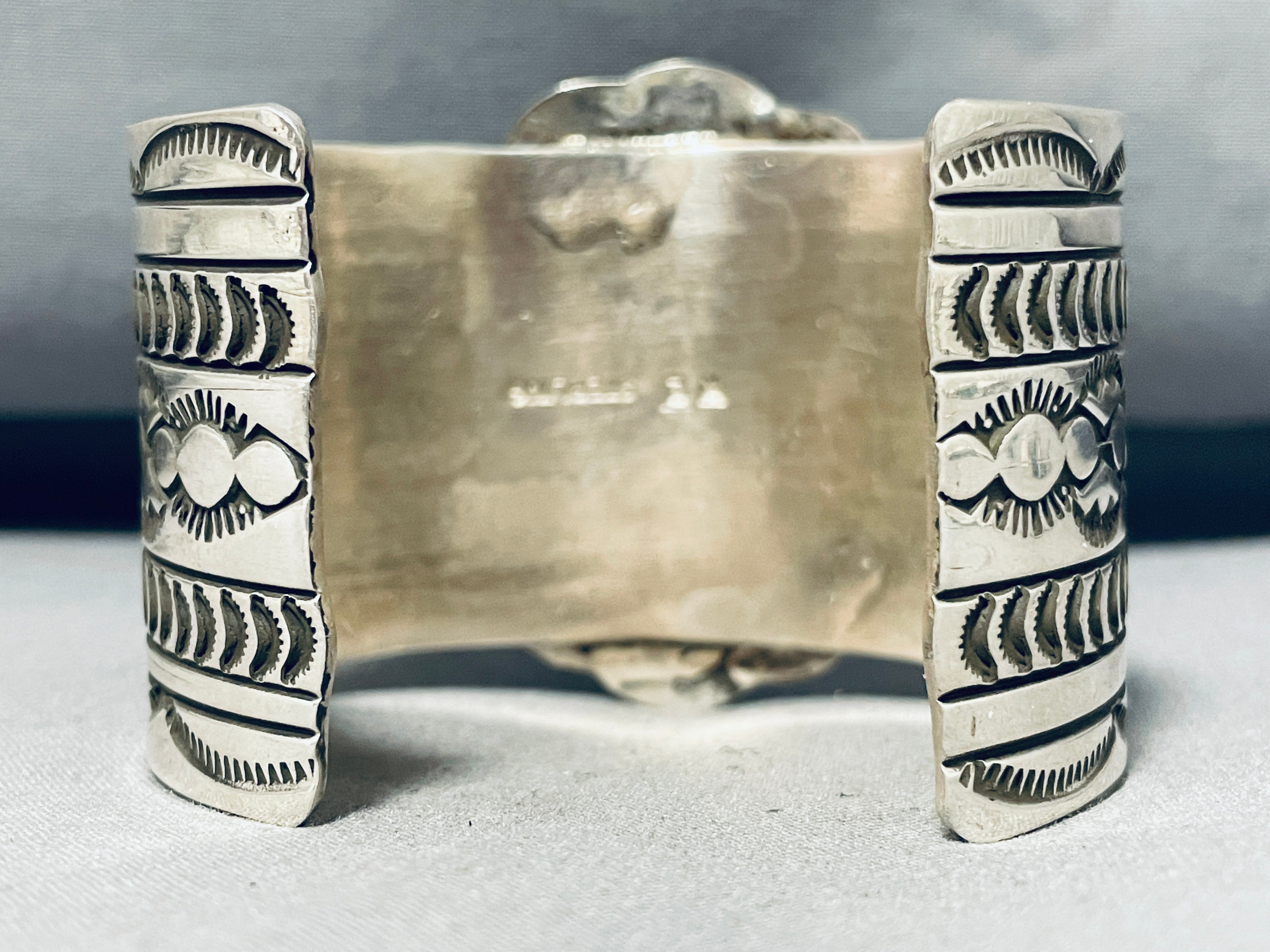 125 Gram Authentic Navajo Royston Turquoise Sterling Silver Handmade Signed Bracelet - Perfect for Boho Jewelry, Native American Fashion & Gift Giving