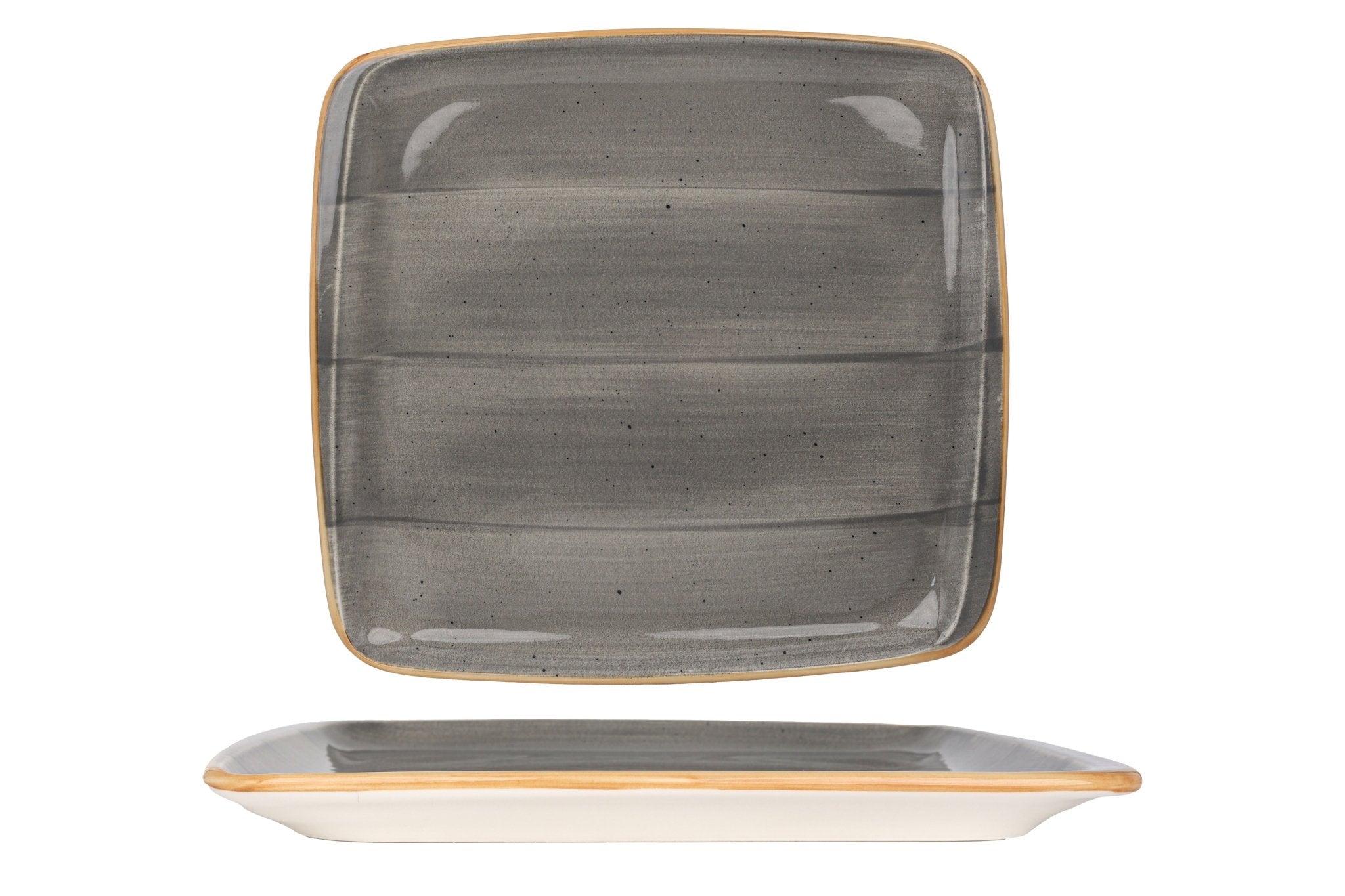 Aura Space Premium Ceramic Dinner Plate 27x25 cm - Elegant Dining Tableware for Restaurants, Weddings & Home Decor